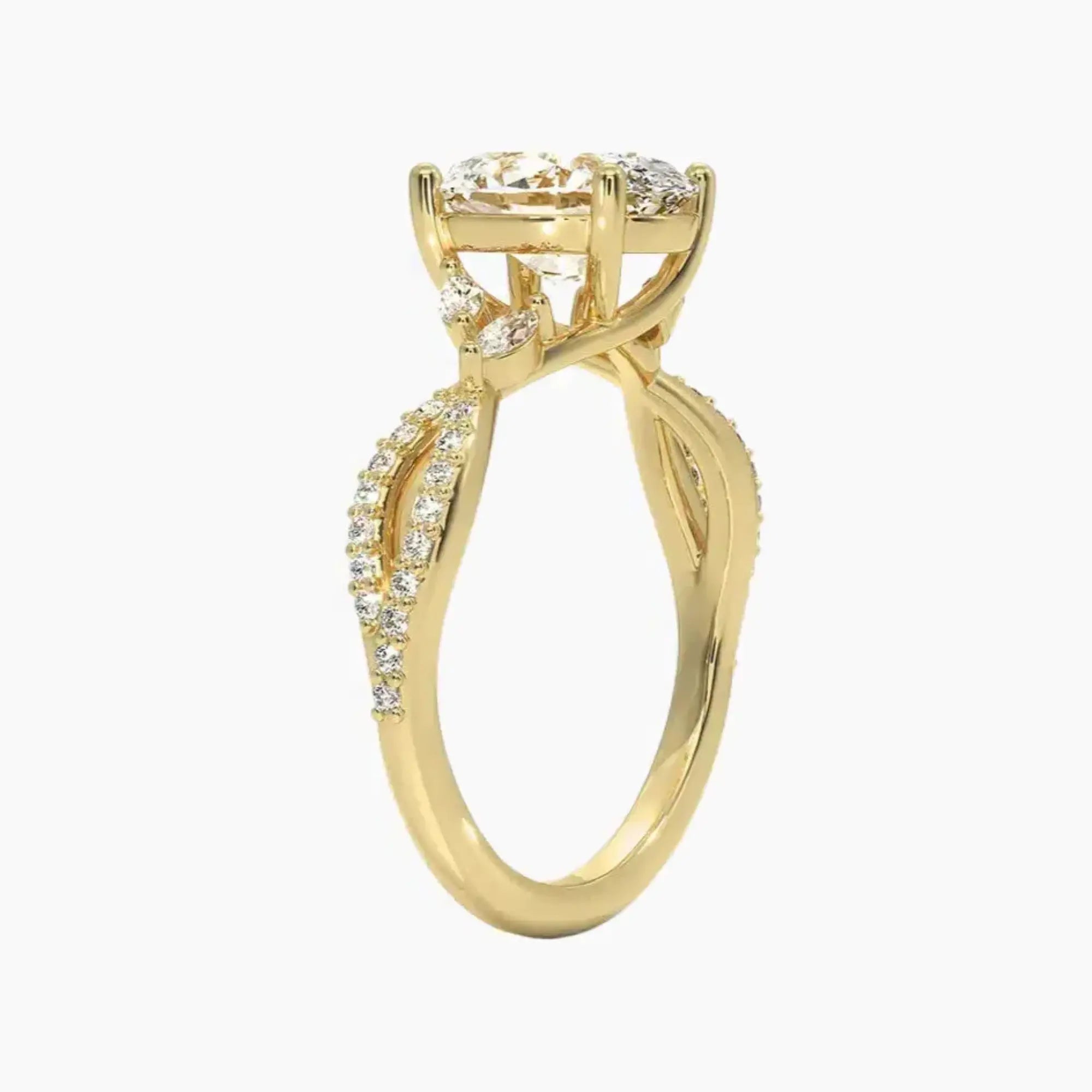 Aria Luxe 4 Carat Oval Cut Solitaire Lab Grown Diamond Ring in Platinum - View 8