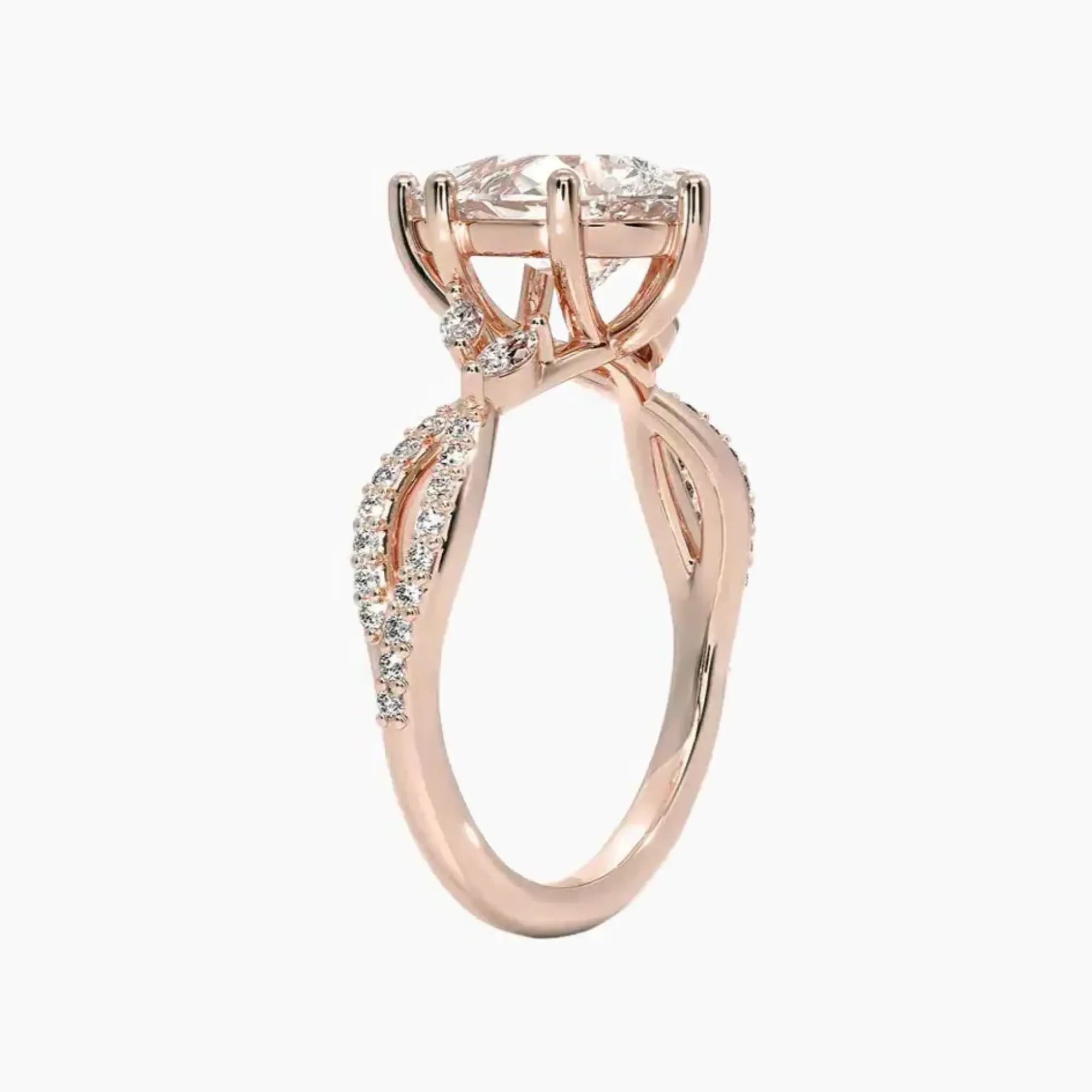 Aria Luxe 4.5 Carat Pear Cut Solitaire Lab Grown Diamond Ring in 10K Yellow Gold - View 8
