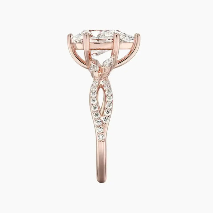 Aria Luxe 2 Carat Pear Cut Solitaire Lab Grown Diamond Ring in 14K Yellow Gold - View 9