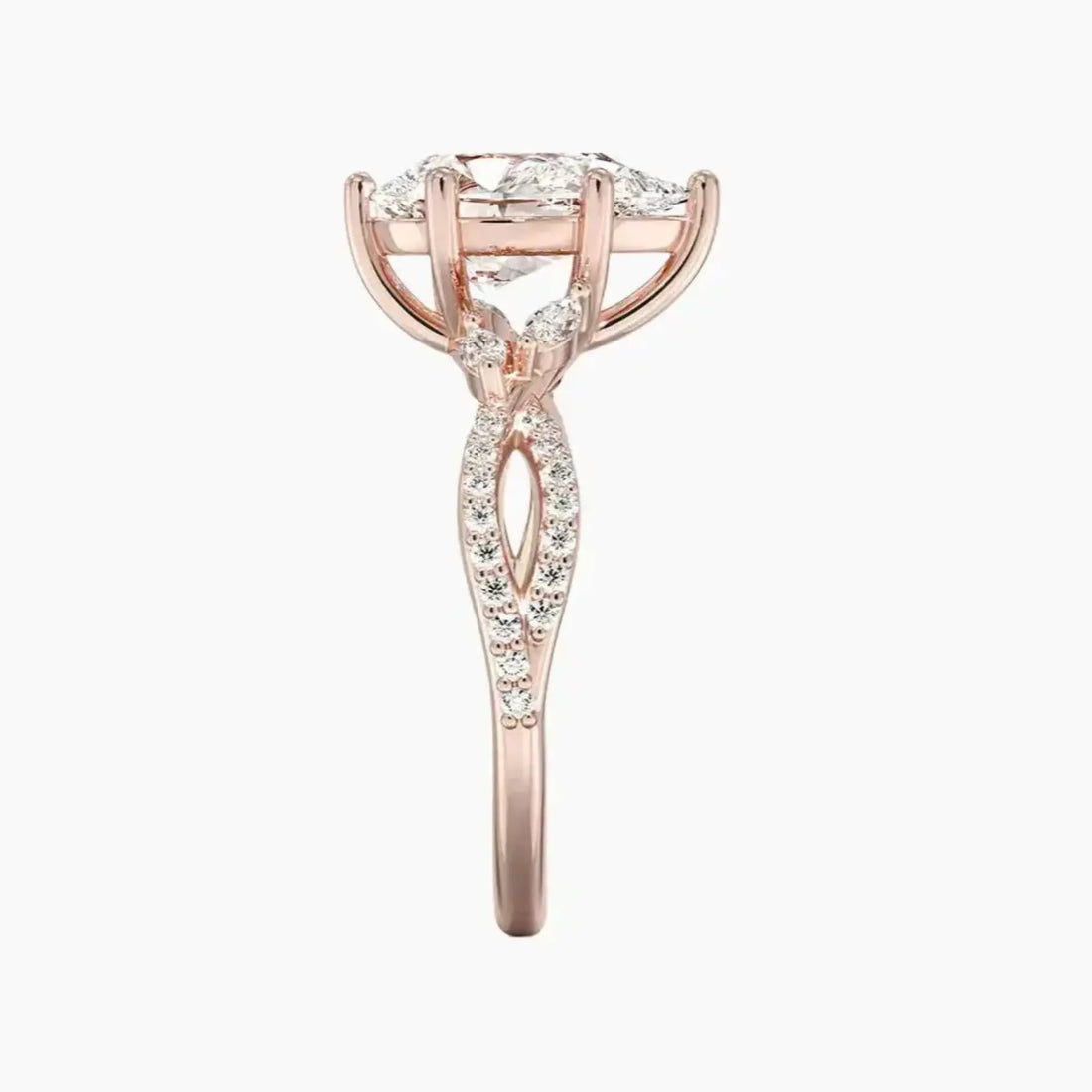 Aria Luxe 4 Carat Pear Cut Solitaire Lab Grown Diamond Ring in 10K Yellow Gold - View 9