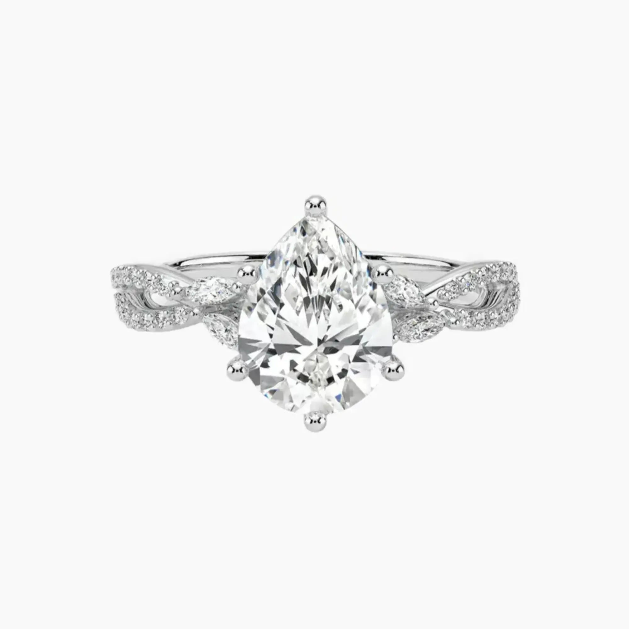 Aria Luxe 2 Carat Pear Cut Solitaire Lab Grown Diamond Ring in 18K Rose Gold - View 4