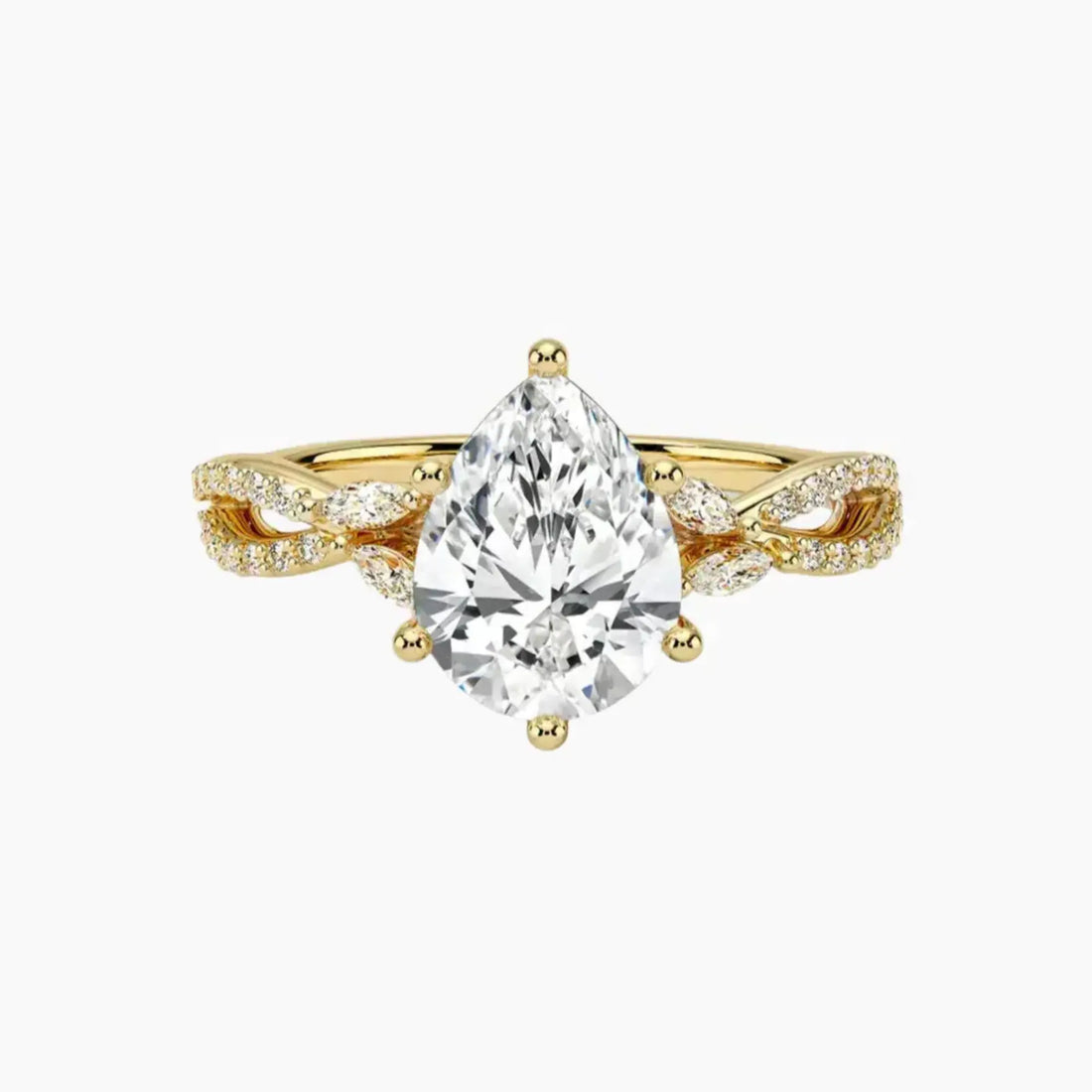 Aria Luxe 2.5 Carat Pear Cut Solitaire Lab Grown Diamond Ring in 14K Rose Gold - View 7