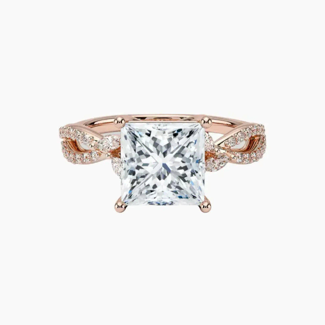 Aria Luxe 2.5 Carat Princess Cut Solitaire Lab Grown Diamond Ring in 10K White Gold - View 4