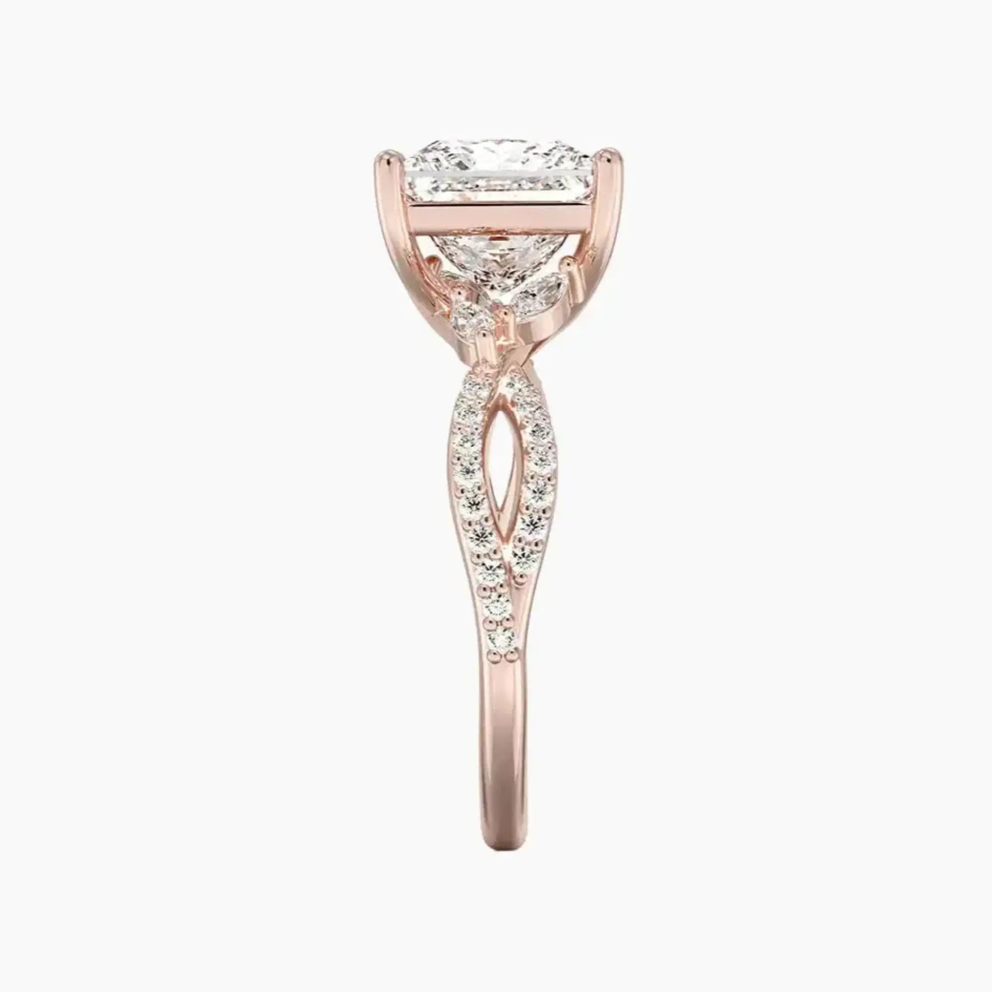 Aria Luxe 2 Carat Princess Cut Solitaire Lab Grown Diamond Ring in 14K Yellow Gold - View 9