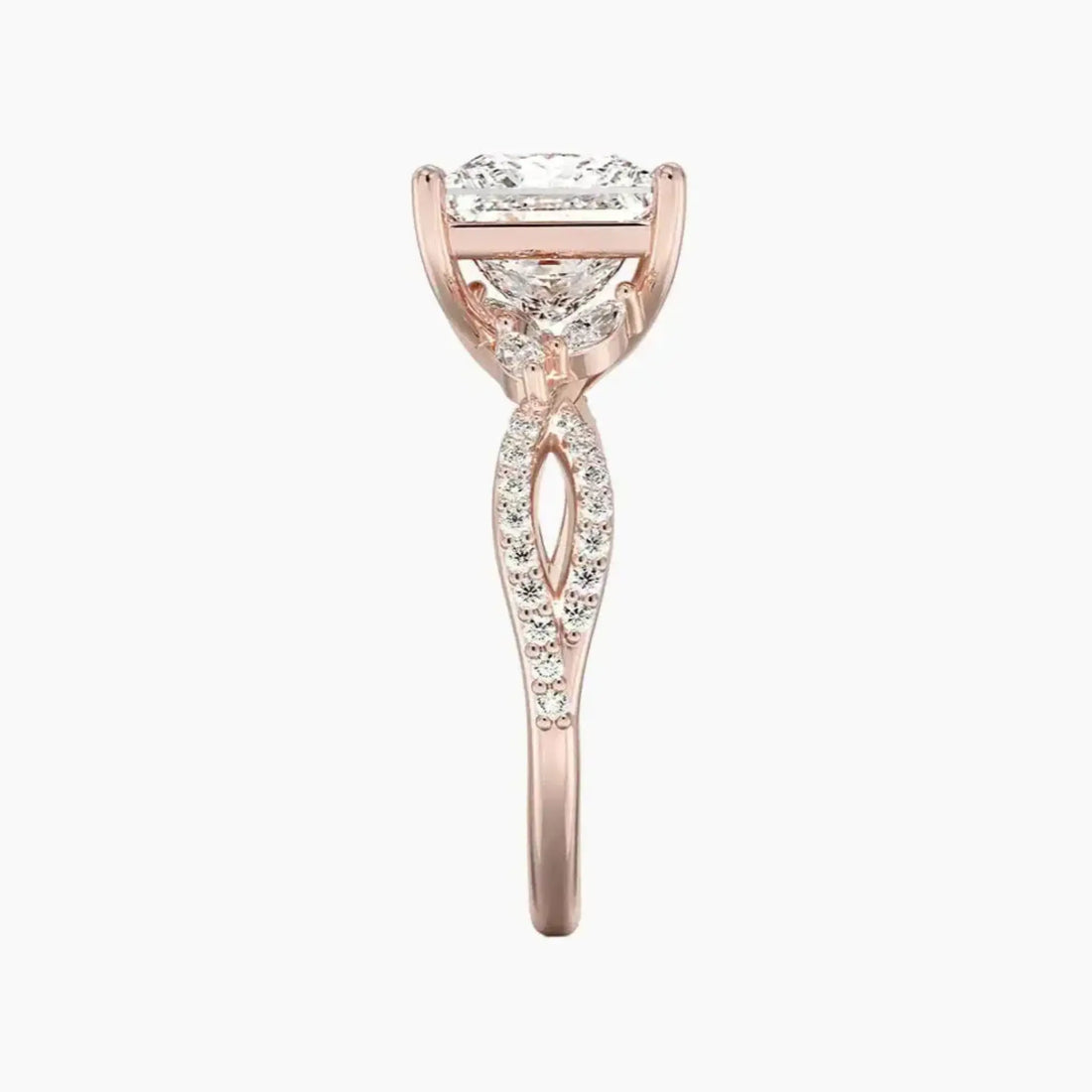 Aria Luxe 2.5 Carat Princess Cut Solitaire Lab Grown Diamond Ring in 18K White Gold - View 6