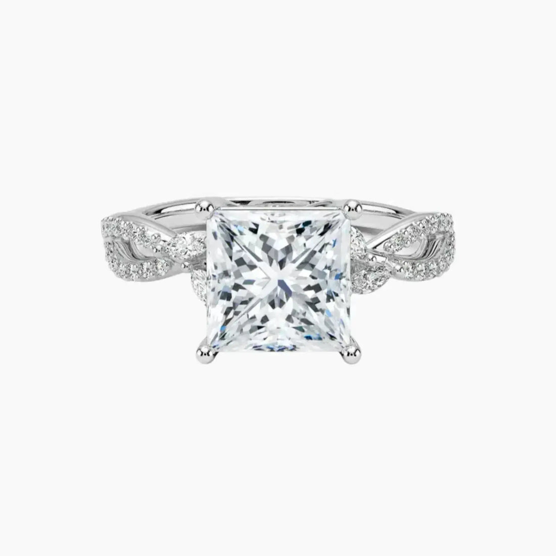 Aria Luxe 1 Carat Princess Cut Solitaire Lab Grown Diamond Ring in Platinum