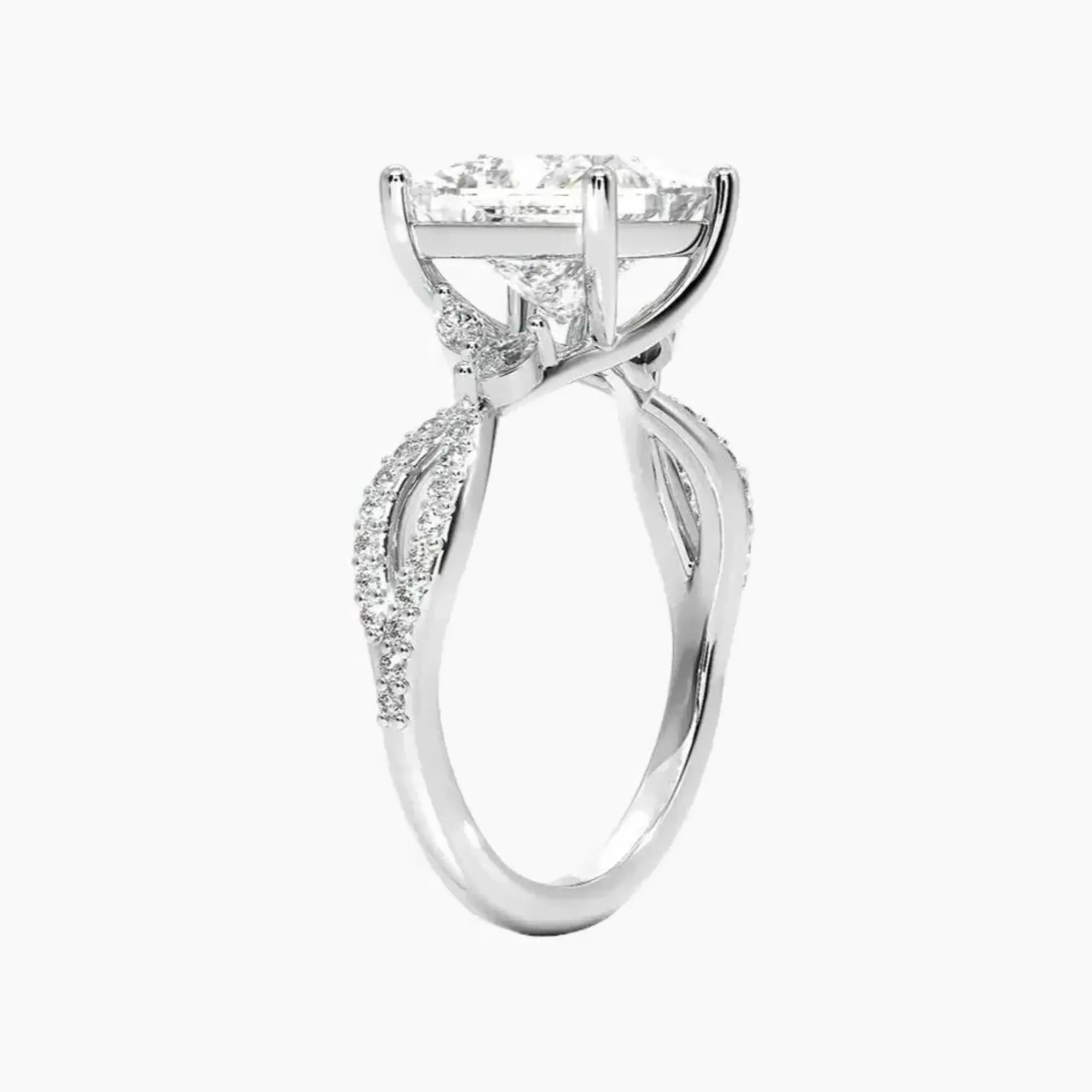 Aria Luxe 2 Carat Princess Cut Solitaire Lab Grown Diamond Ring in 10K White Gold - View 2