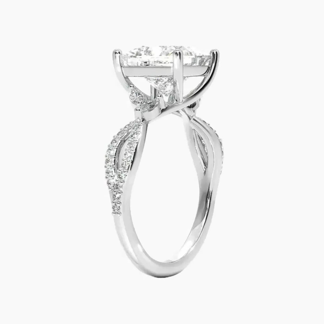 Aria Luxe 1 Carat Princess Cut Solitaire Lab Grown Diamond Ring in Platinum - View 2