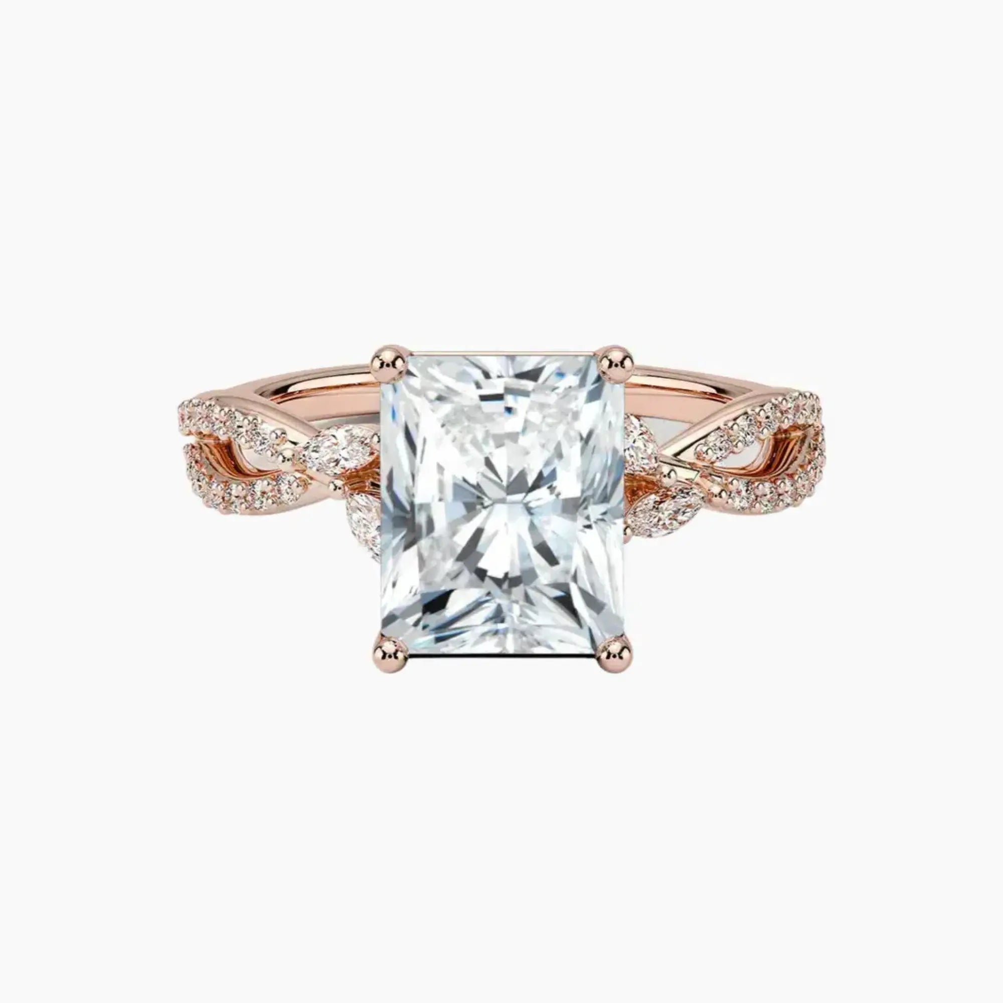 Aria Luxe 2 Carat Radiant Cut Solitaire Lab Grown Diamond Ring in Silver - View 4