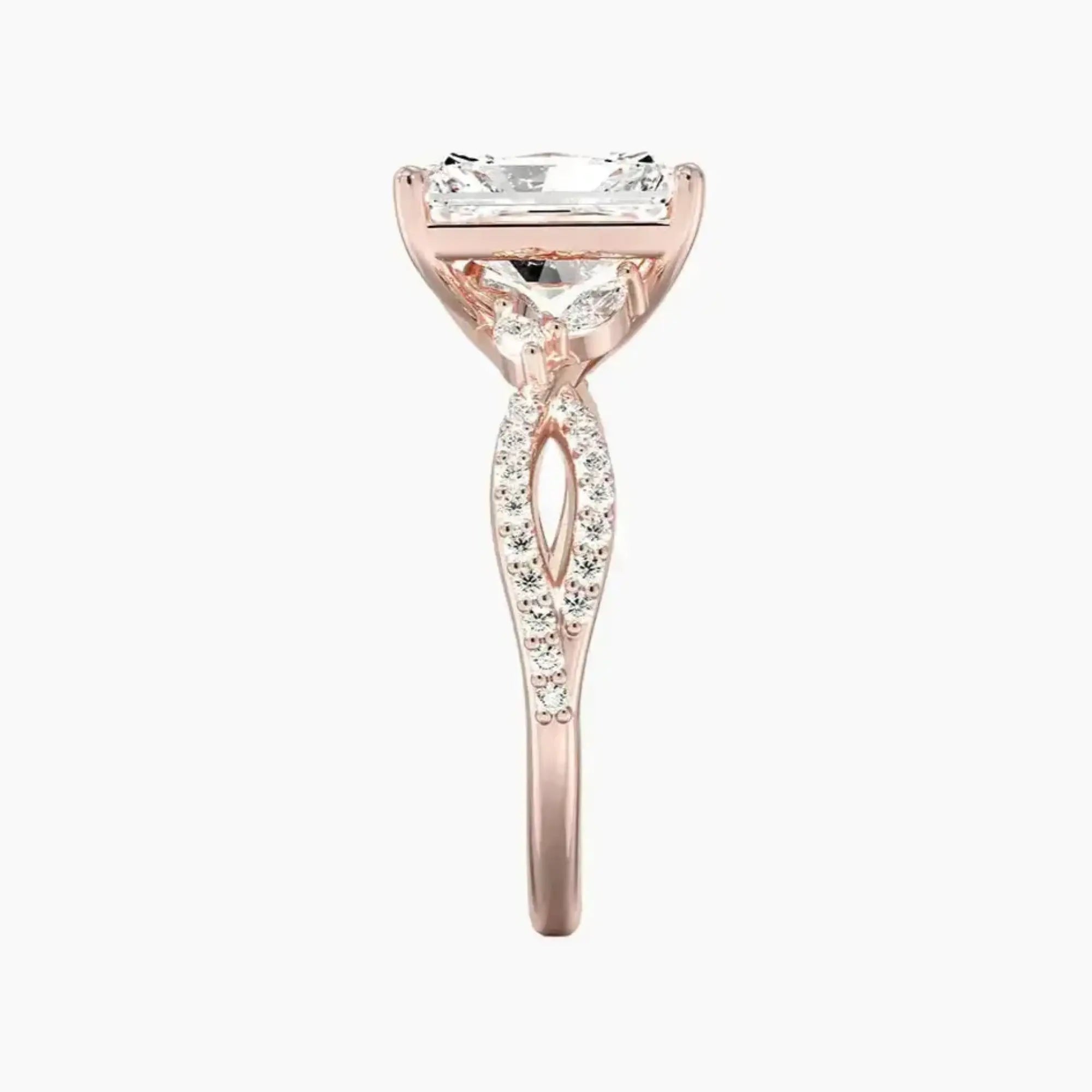 Aria Luxe 2 Carat Radiant Cut Solitaire Lab Grown Diamond Ring in Silver - View 6