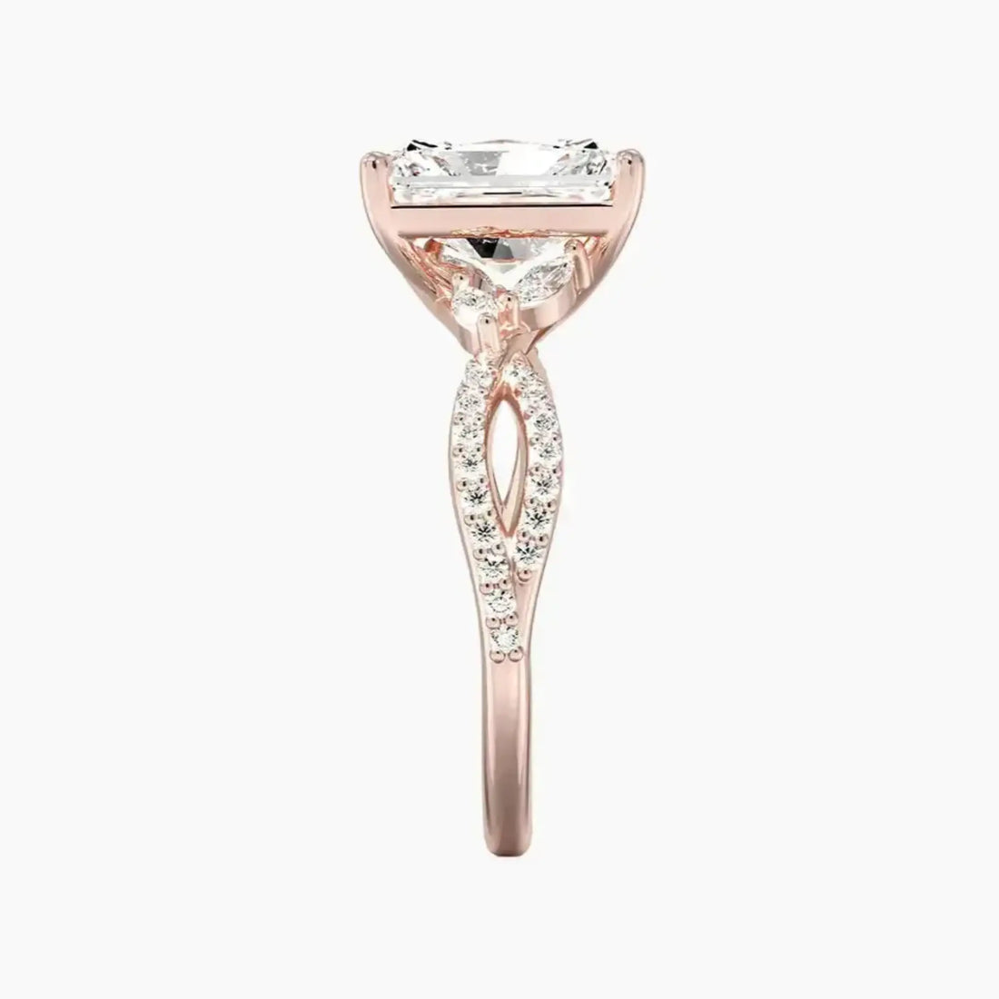 Aria Luxe 4.5 Carat Radiant Cut Solitaire Lab Grown Diamond Ring in 10K Yellow Gold - View 9