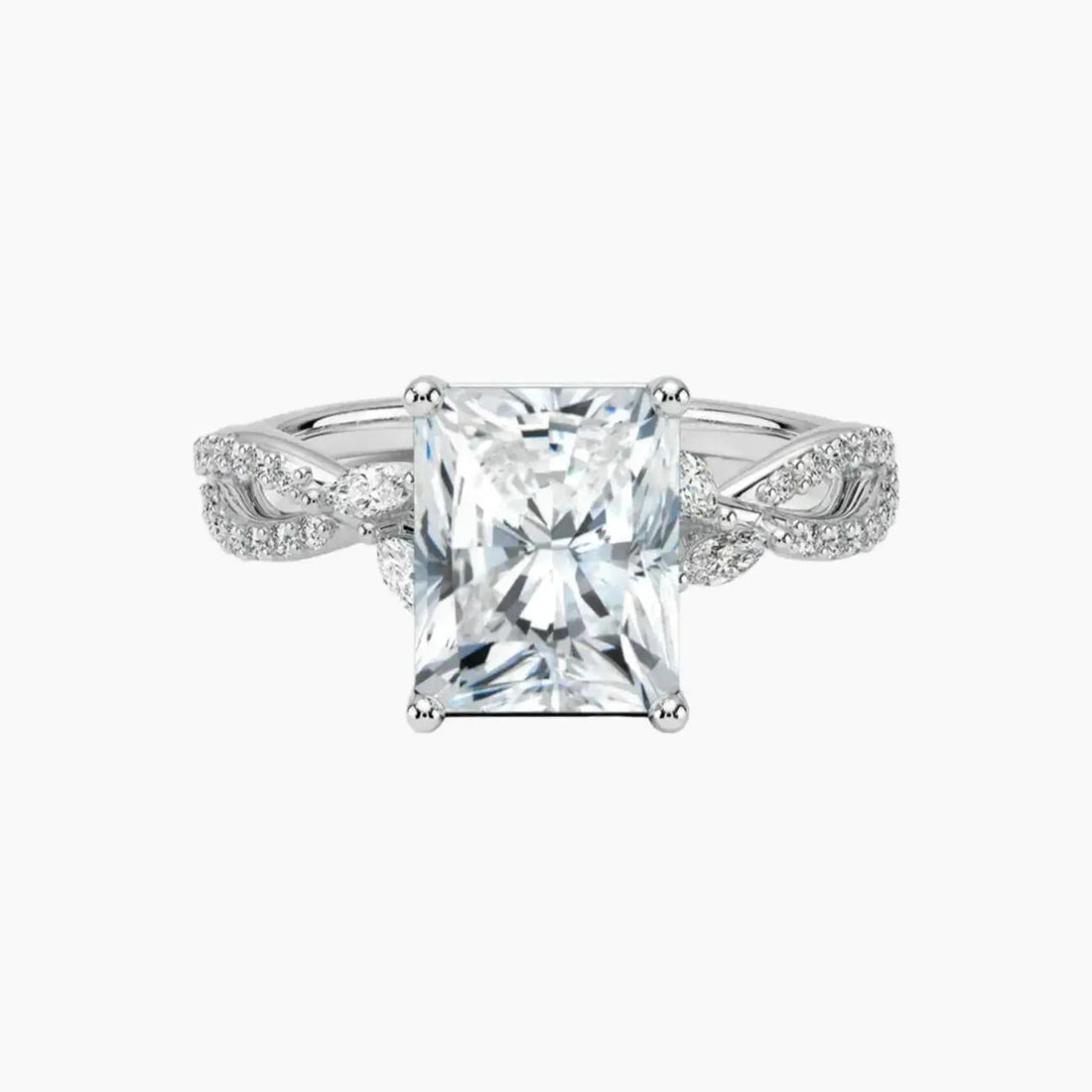 Aria Luxe 1 Carat Radiant Cut Solitaire Lab Grown Diamond Ring in Platinum