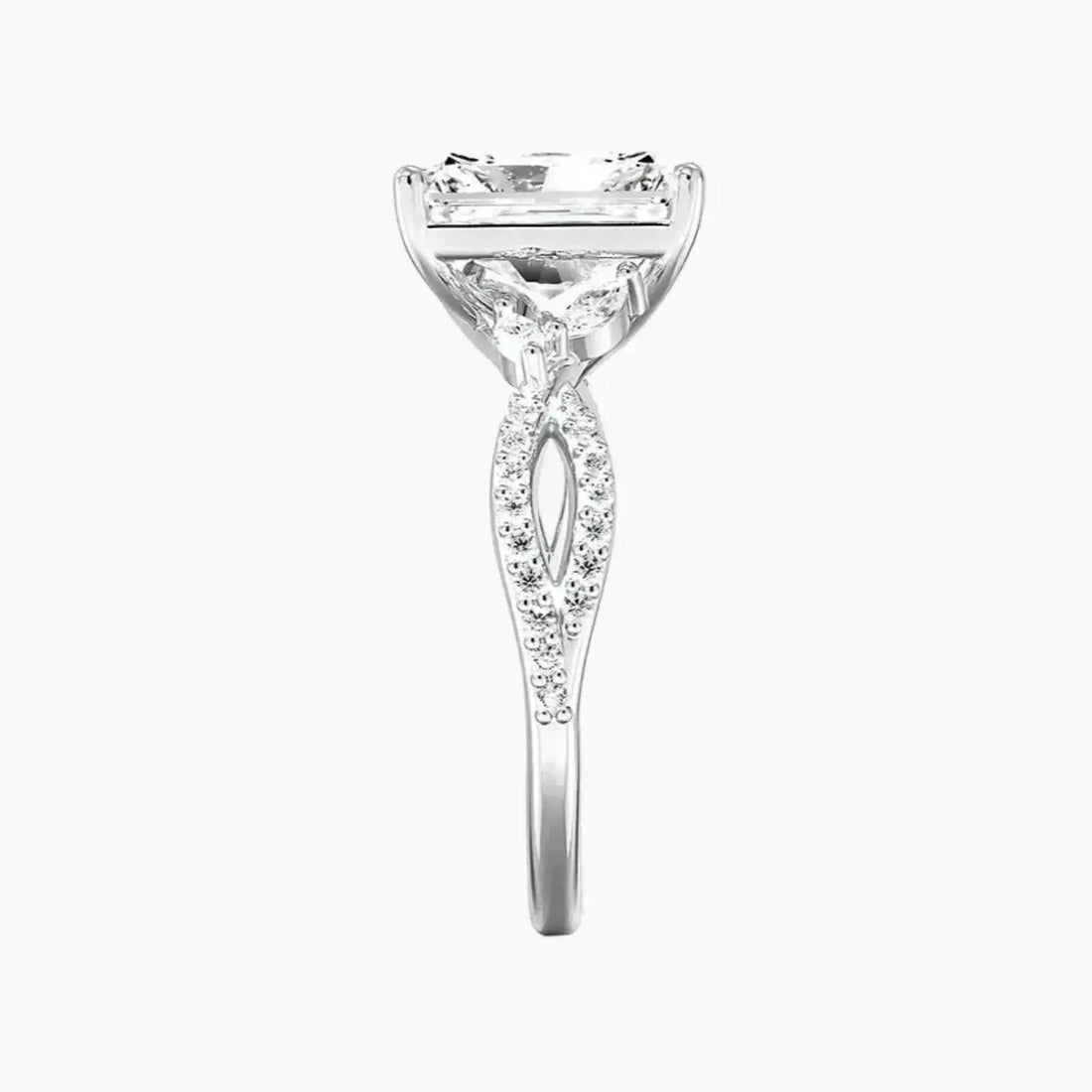 Aria Luxe 4.5 Carat Radiant Cut Solitaire Lab Grown Diamond Ring in 14K Rose Gold - View 6