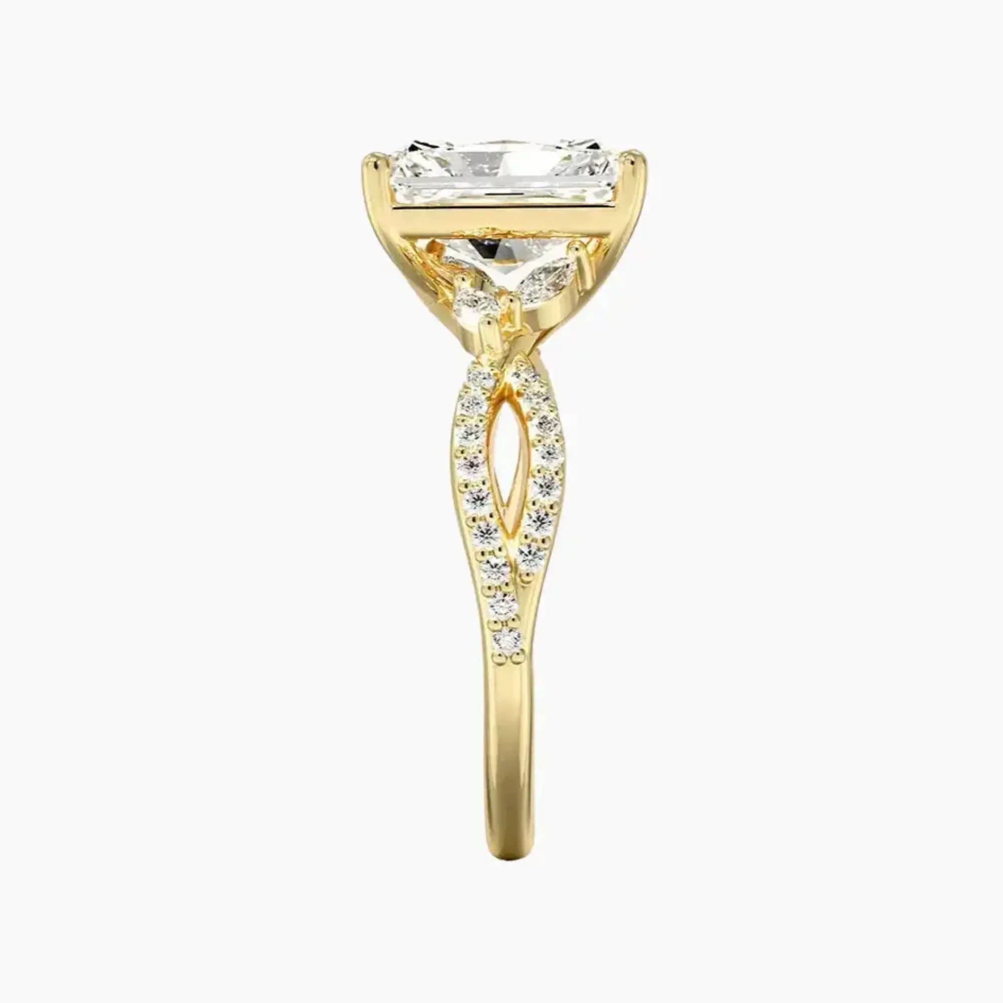 Aria Luxe 2 Carat Radiant Cut Solitaire Lab Grown Diamond Ring in Silver - View 9