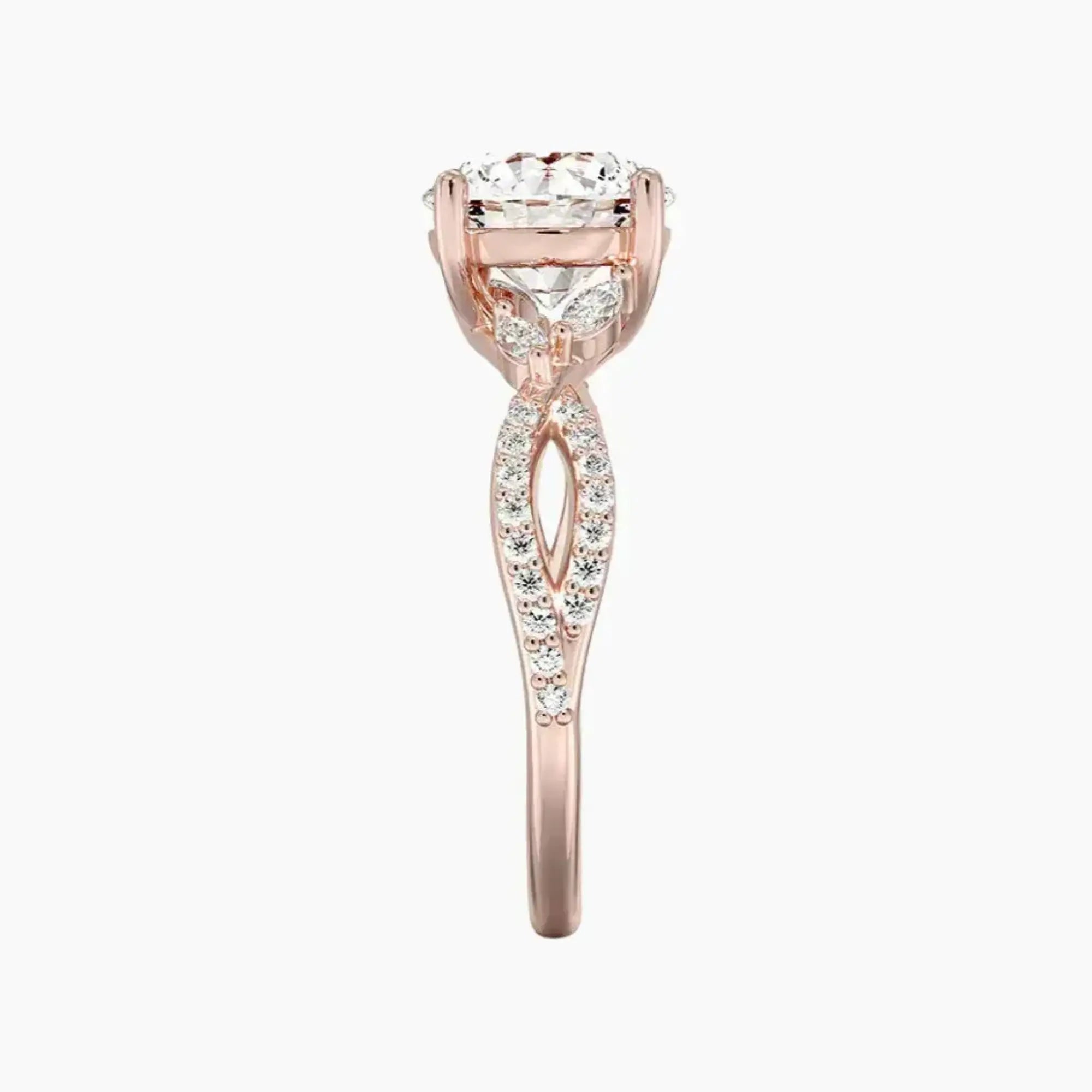 Aria Luxe 4.5 Carat Round Cut Solitaire Lab Grown Diamond Ring in 14K Yellow Gold - View 9