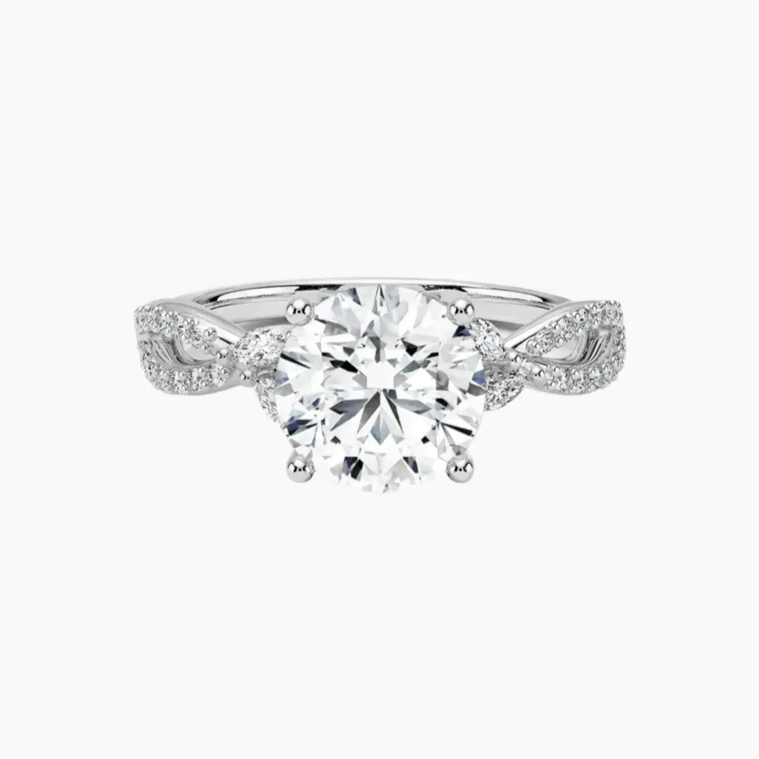 Aria Luxe 4 Carat Round Cut Solitaire Lab Grown Diamond Ring in Platinum
