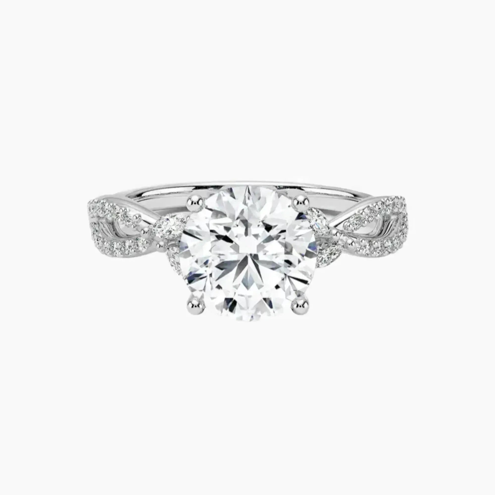 Aria Luxe 2.5 Carat Round Cut Solitaire Lab Grown Diamond Ring in Platinum