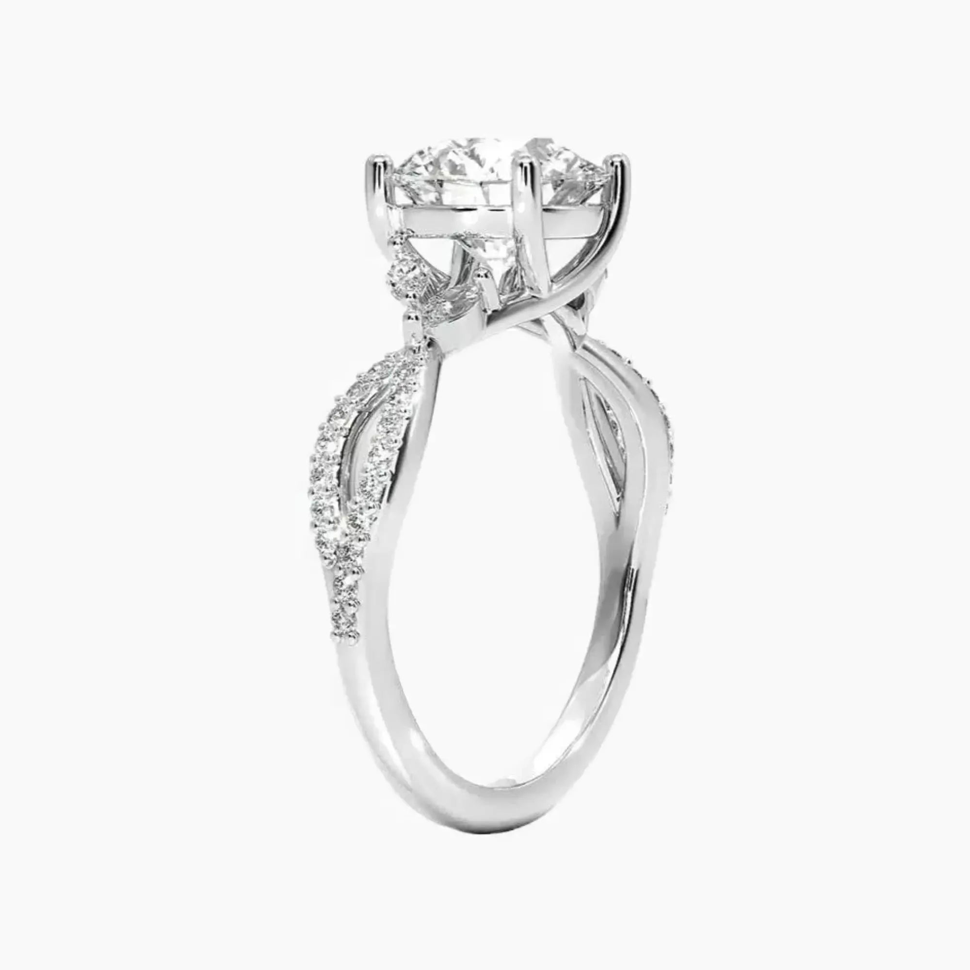 Aria Luxe 2.5 Carat Round Cut Solitaire Lab Grown Diamond Ring in Platinum - View 2