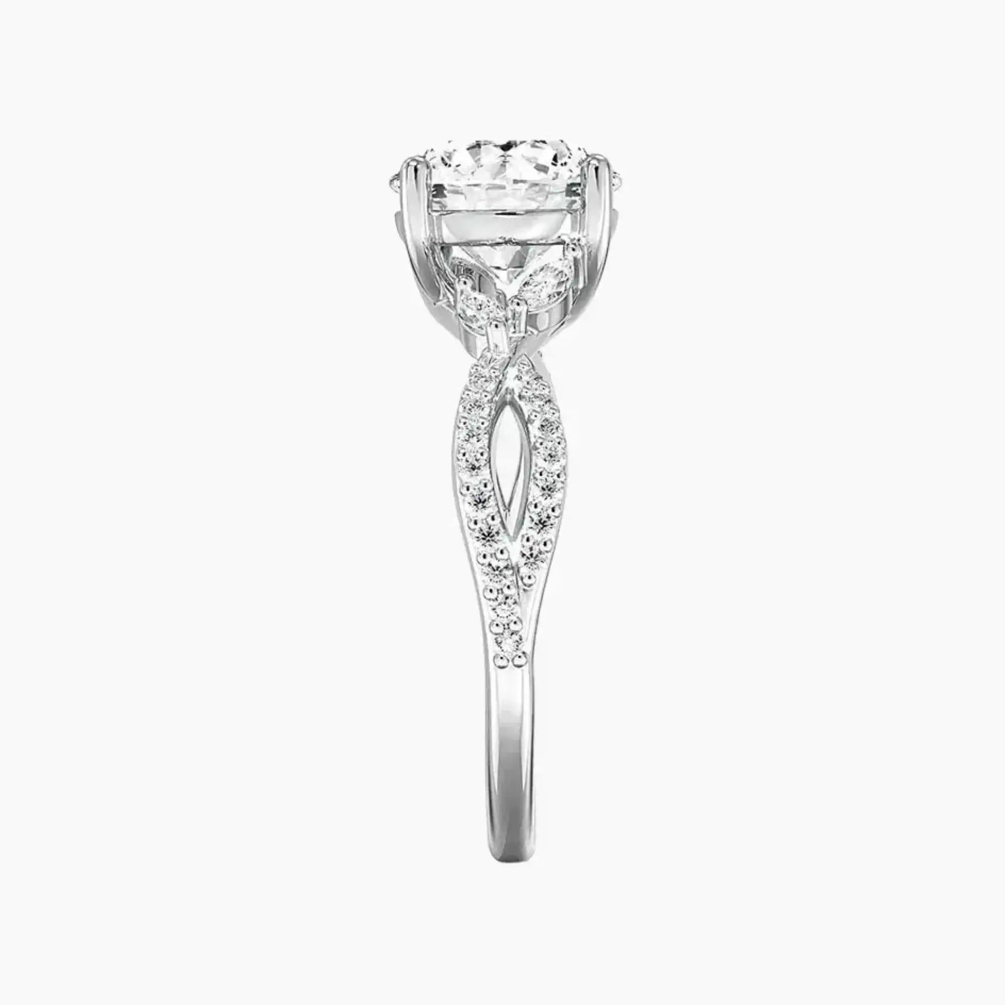 Aria Luxe 4 Carat Round Cut Solitaire Lab Grown Diamond Ring in Platinum - View 3
