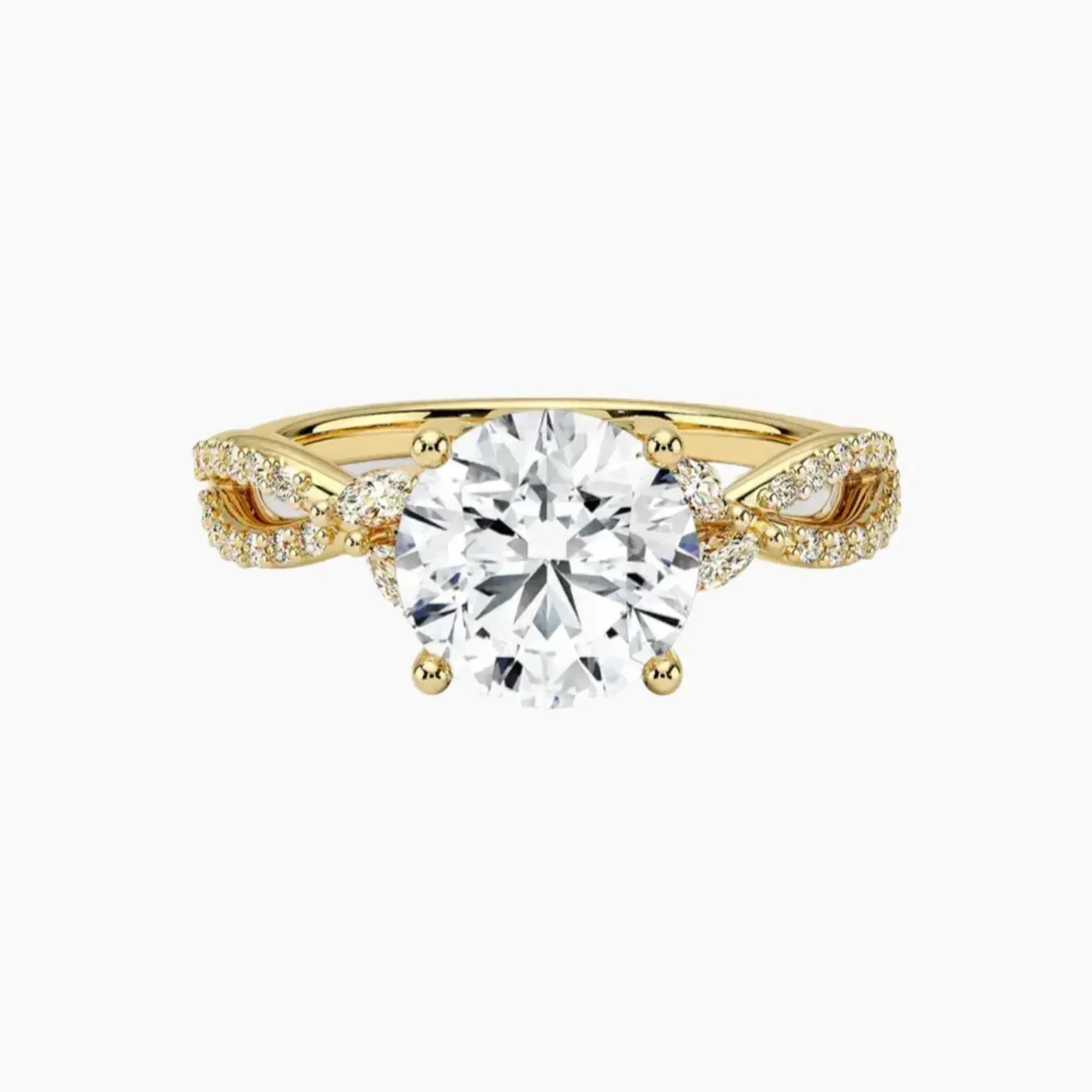 Aria Luxe 2.5 Carat Round Cut Solitaire Lab Grown Diamond Ring in 10K White Gold - View 7