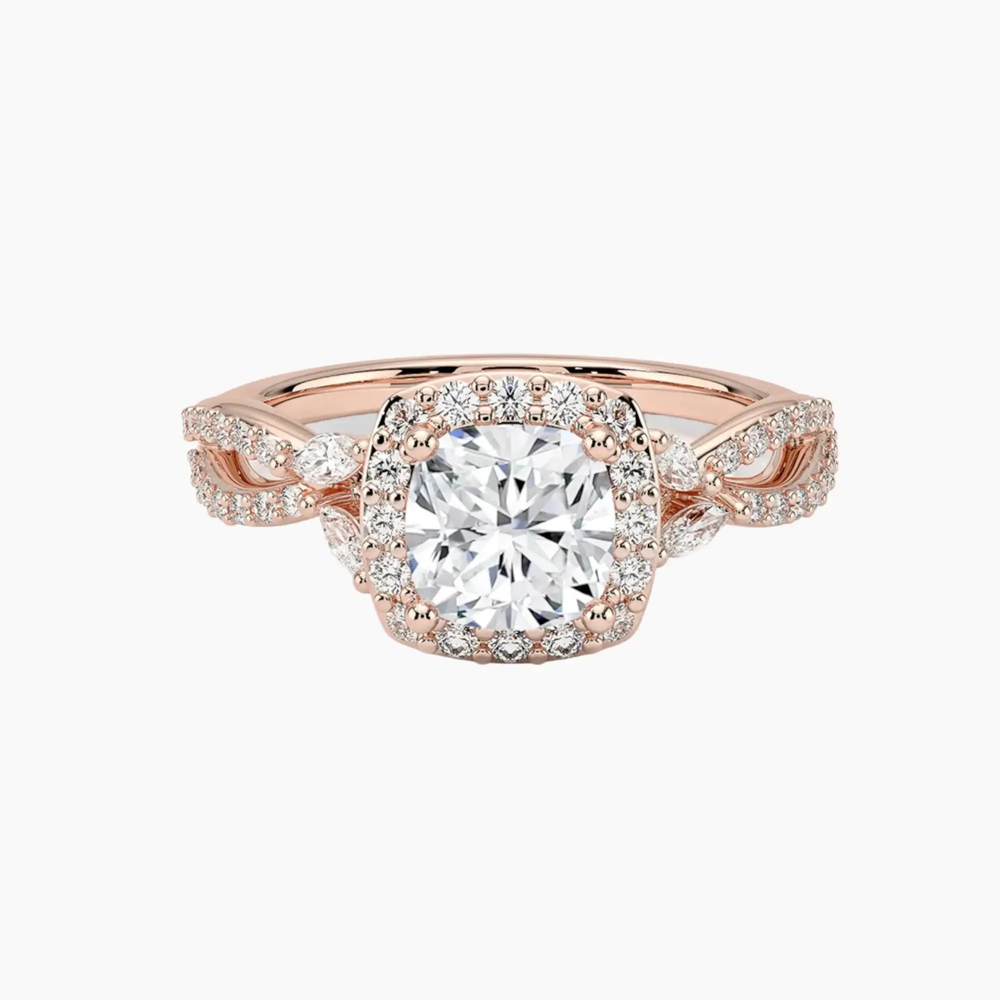 Nerissa Cushion Designer 1.5 Carat Lab Grown Diamond Engagement Ring in 18K Rose Gold