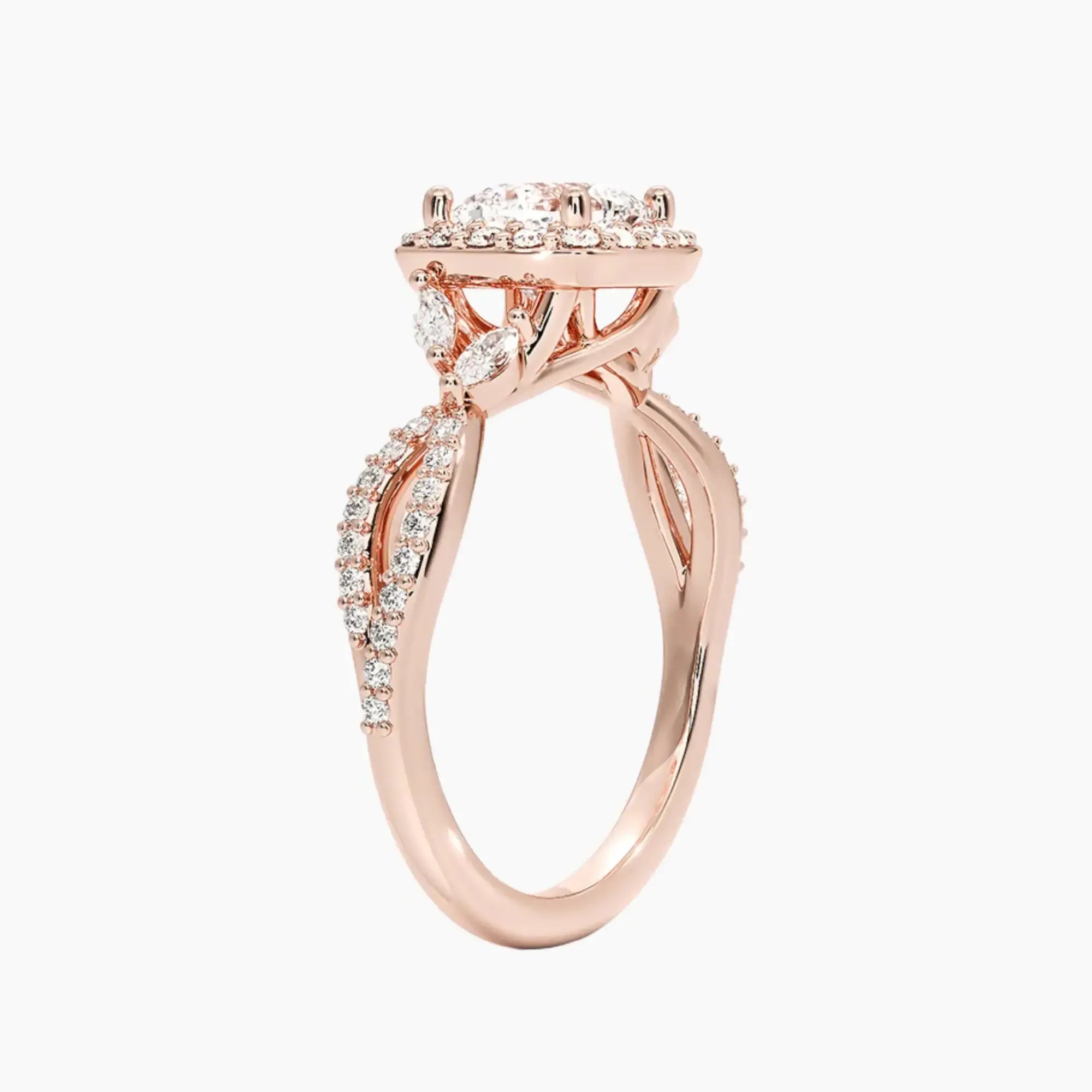 Nerissa Cushion Designer 1.5 Carat Lab Grown Diamond Engagement Ring in 14K Rose Gold