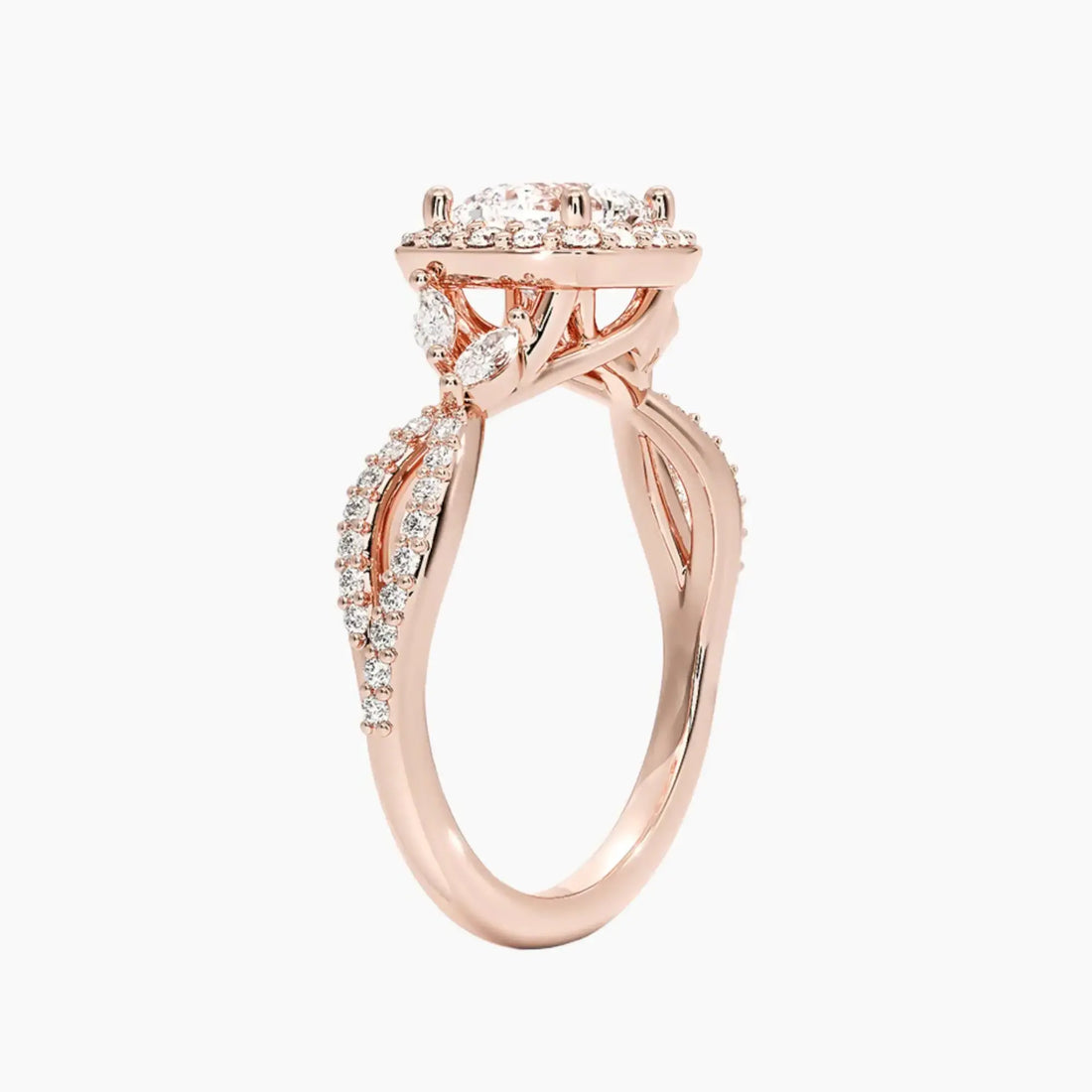 Nerissa Cushion Designer 1.5 Carat Lab Grown Diamond Engagement Ring in 18K Rose Gold