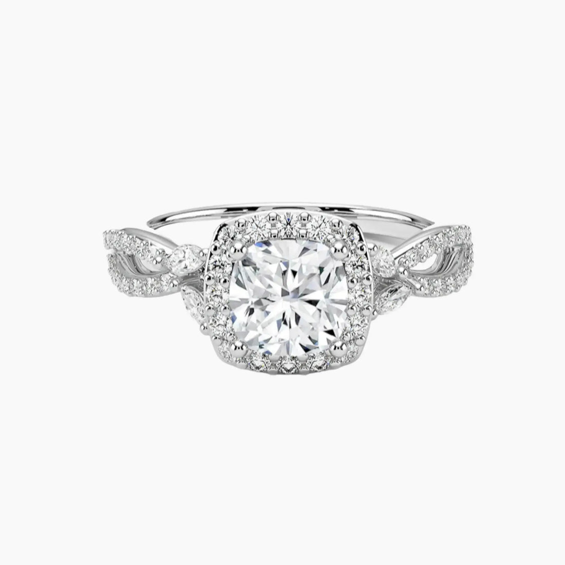 Nerissa Cushion Designer 1.5 Carat Lab Grown Diamond Engagement Ring in 14K Rose Gold