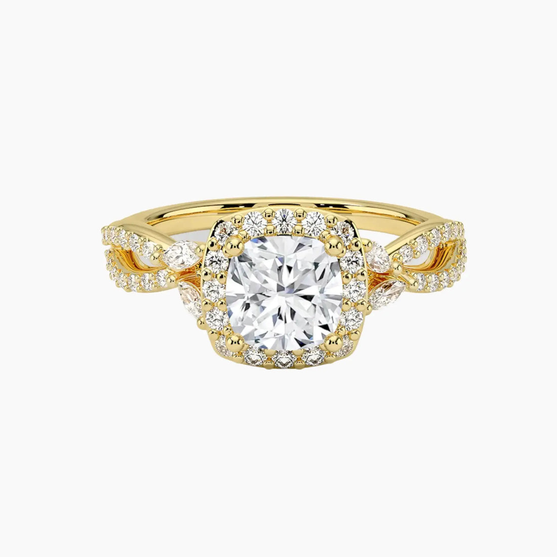 Nerissa Cushion Designer 1.5 Carat Lab Grown Diamond Engagement Ring in 18K Rose Gold