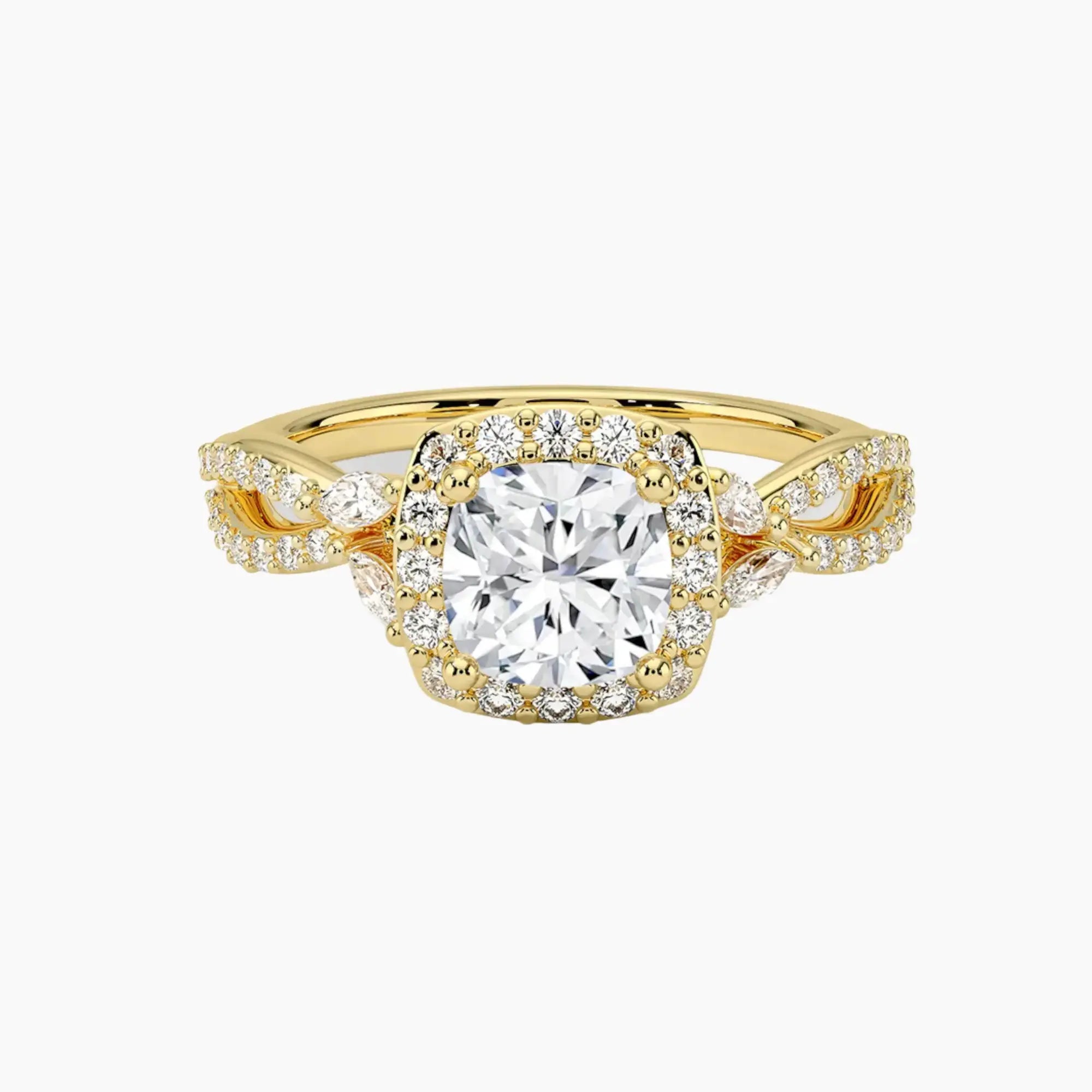 Nerissa Cushion Designer 1.5 Carat Lab Grown Diamond Engagement Ring in 14K Rose Gold