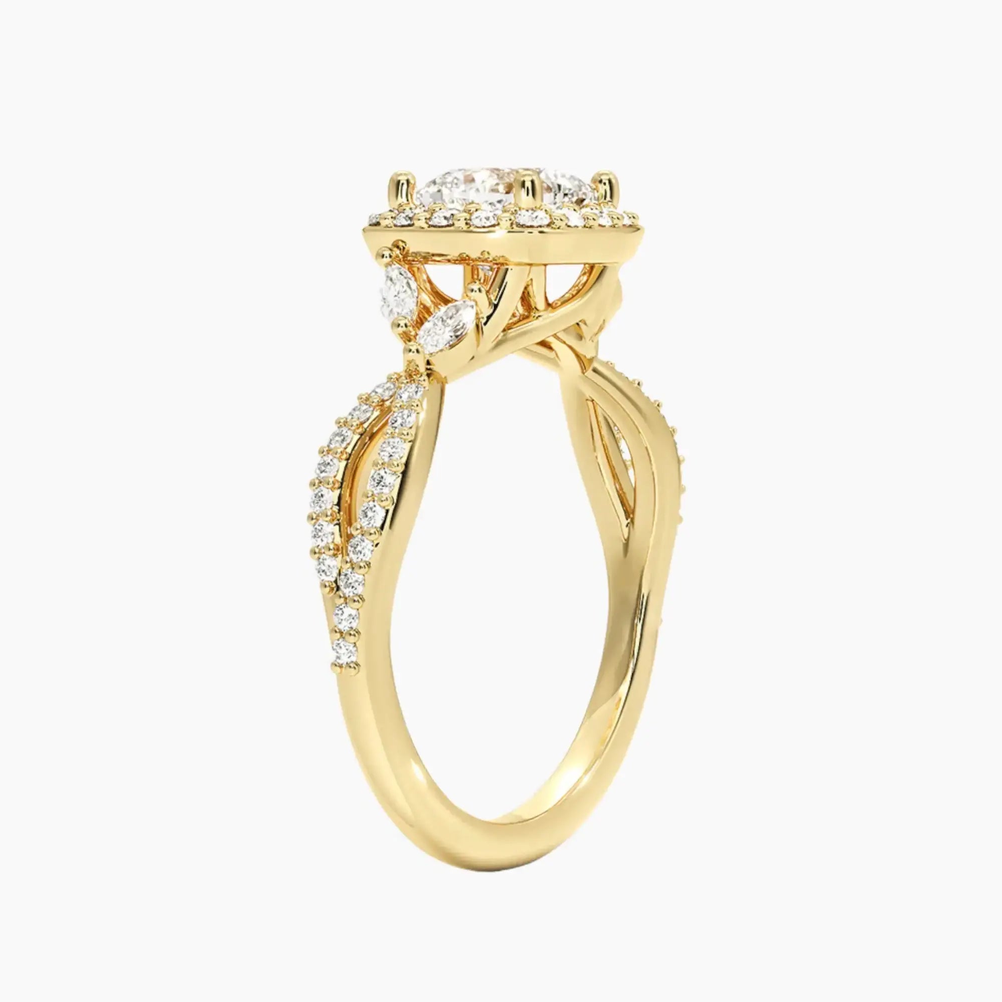 Nerissa Cushion Designer 1.5 Carat Lab Grown Diamond Engagement Ring in 14K Rose Gold