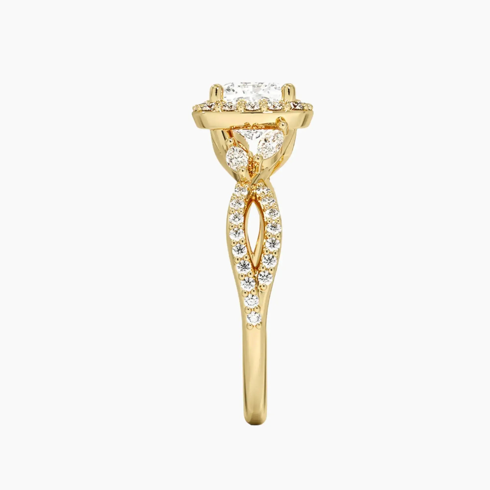 Nerissa Cushion Designer 1.5 Carat Lab Grown Diamond Engagement Ring in 14K Rose Gold