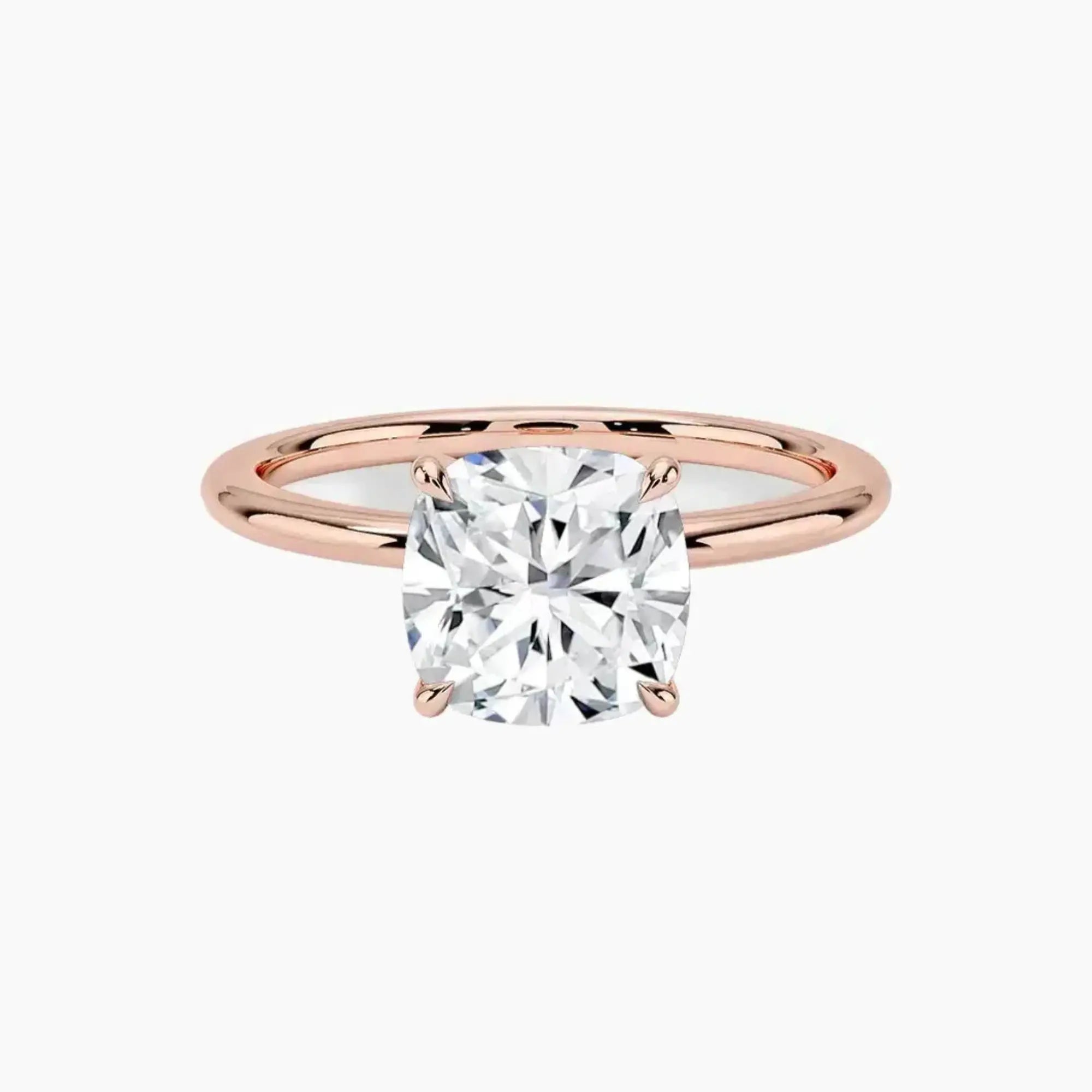 Brielle Cushion Solitaire 1.5 Carat Lab Grown Diamond Engagement Ring in 18K Rose Gold