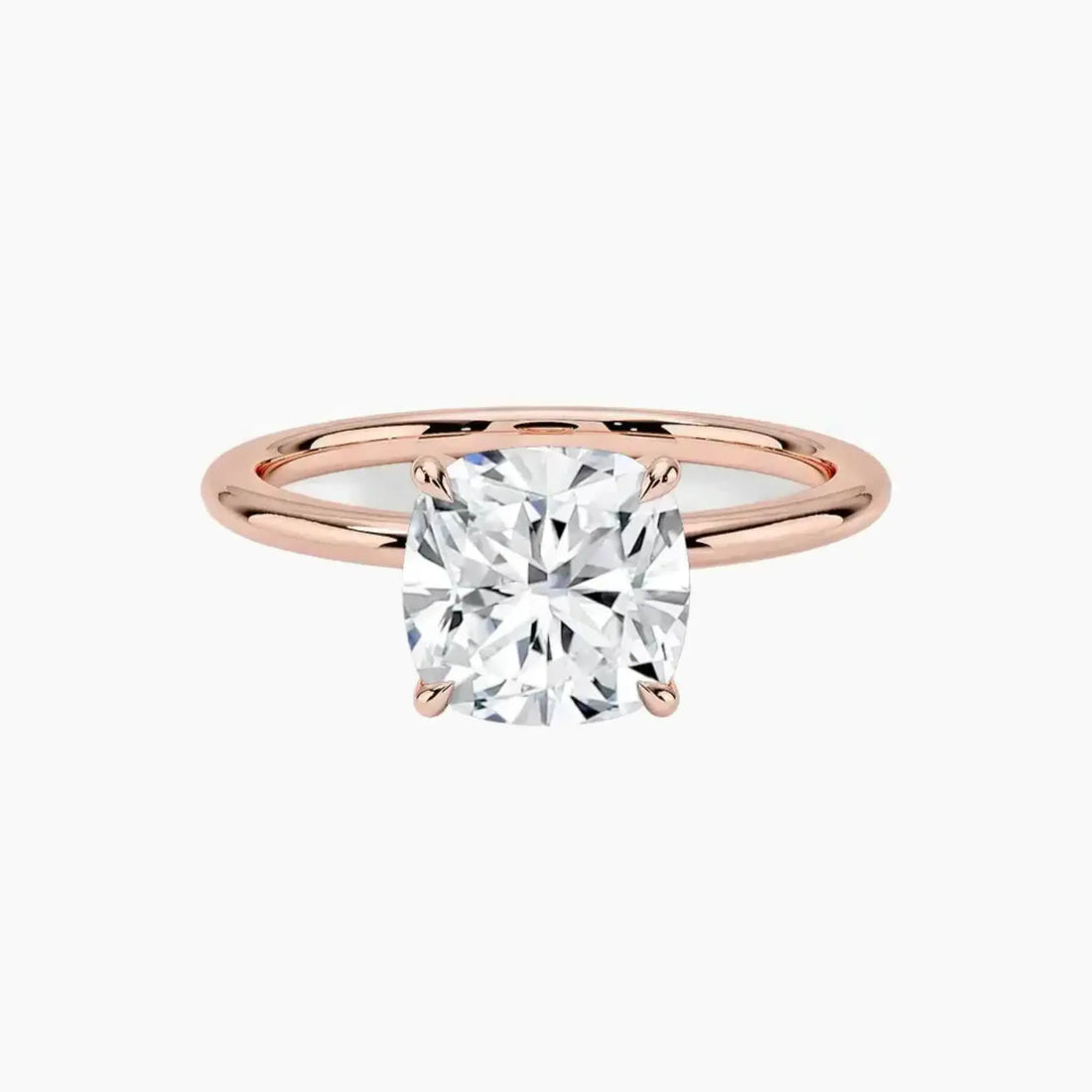 Brielle Cushion Solitaire 1.5 Carat Lab Grown Diamond Engagement Ring in 18K Rose Gold