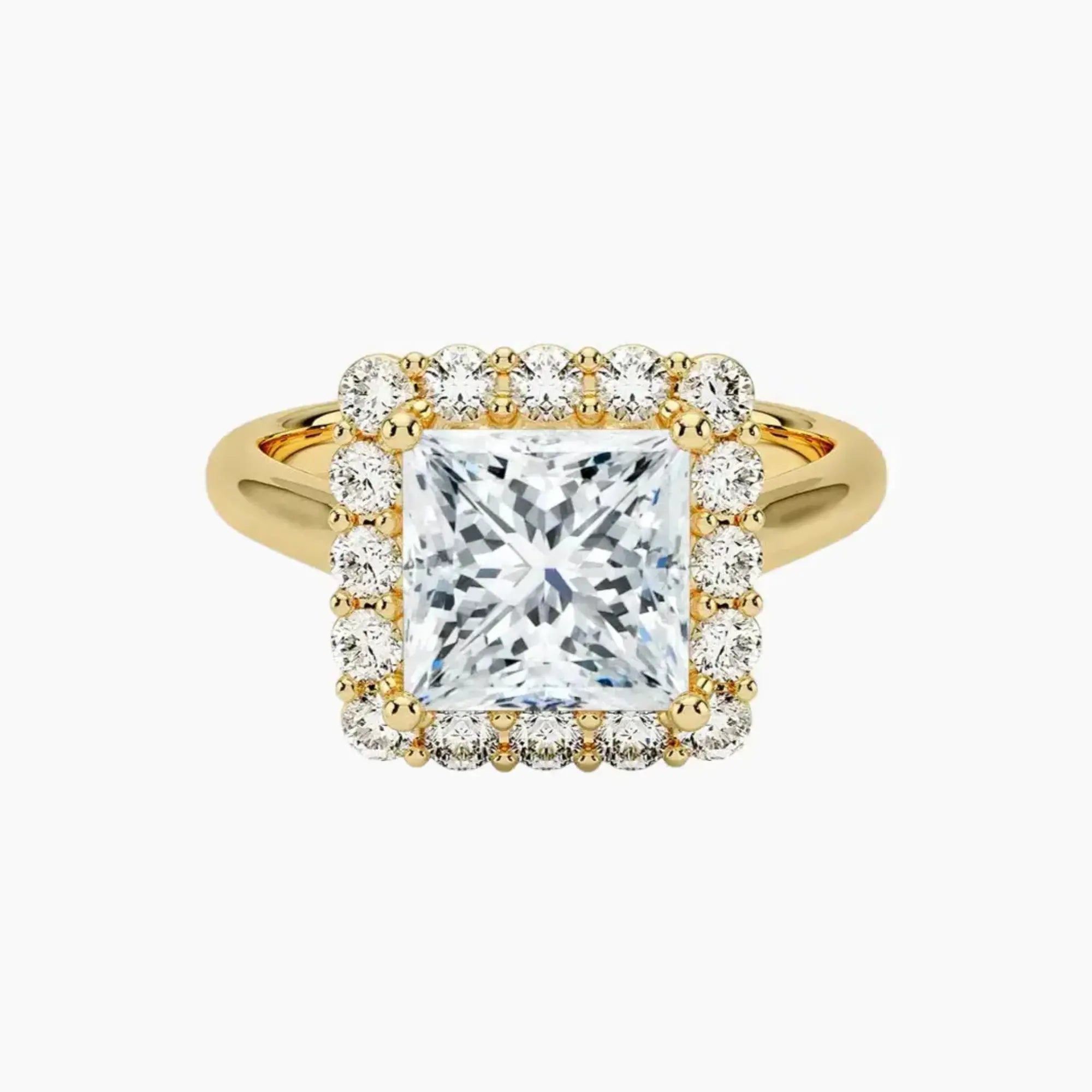 Fiora Princess Designer 1.5 Carat Lab Grown Diamond Engagement Ring in 14K Rose Gold