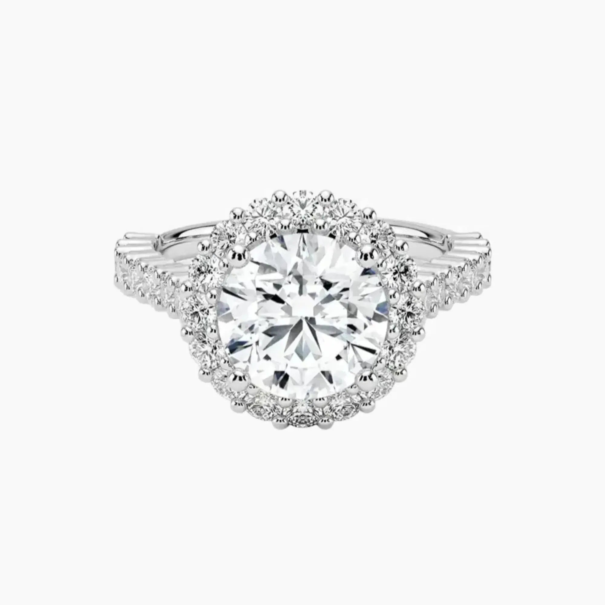 Fiora Pave Round Designer 1.5 Carat Lab Grown Diamond Engagement Ring in 14K Rose Gold