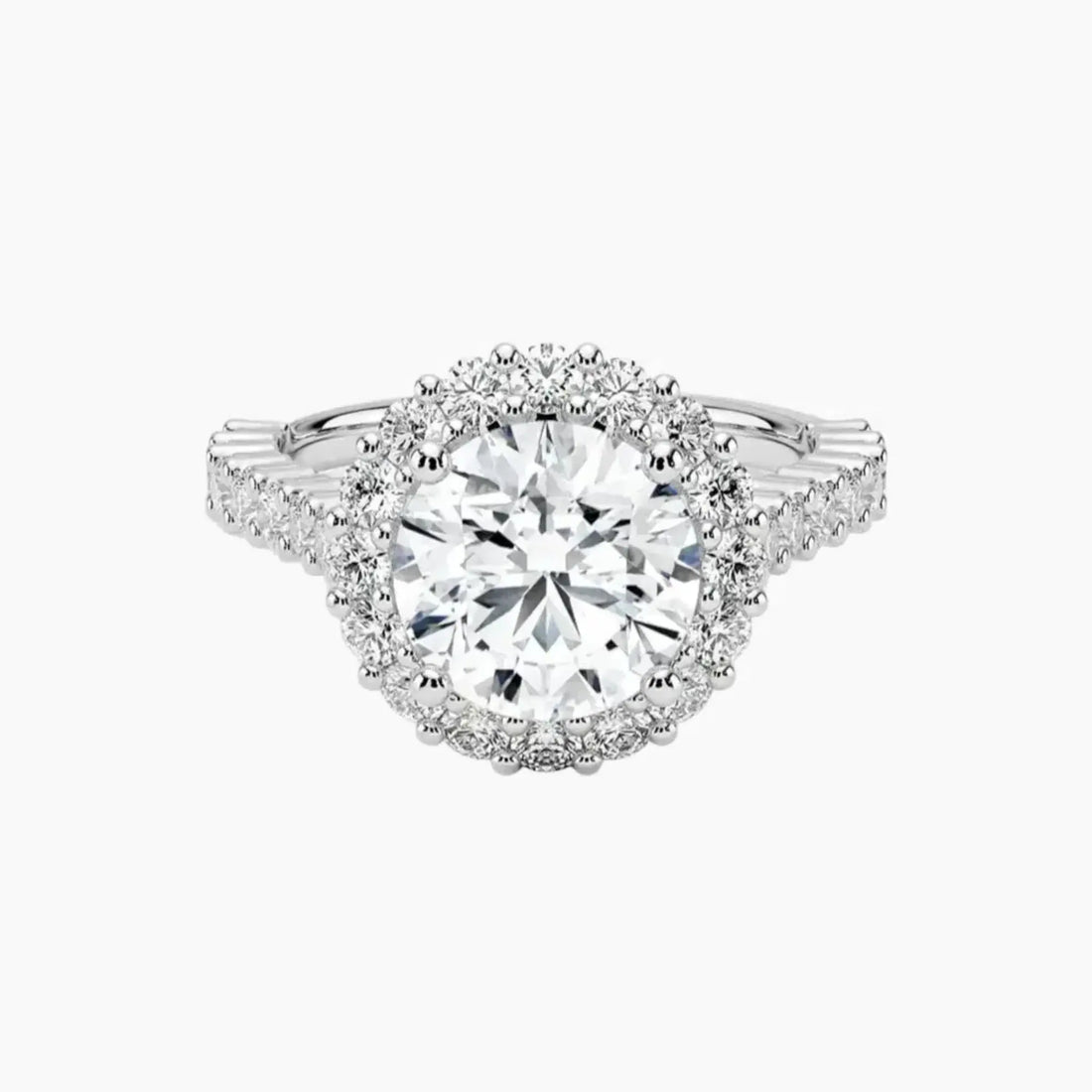 Fiora Pave Round Designer 1.5 Carat Lab Grown Diamond Engagement Ring in 14K Rose Gold