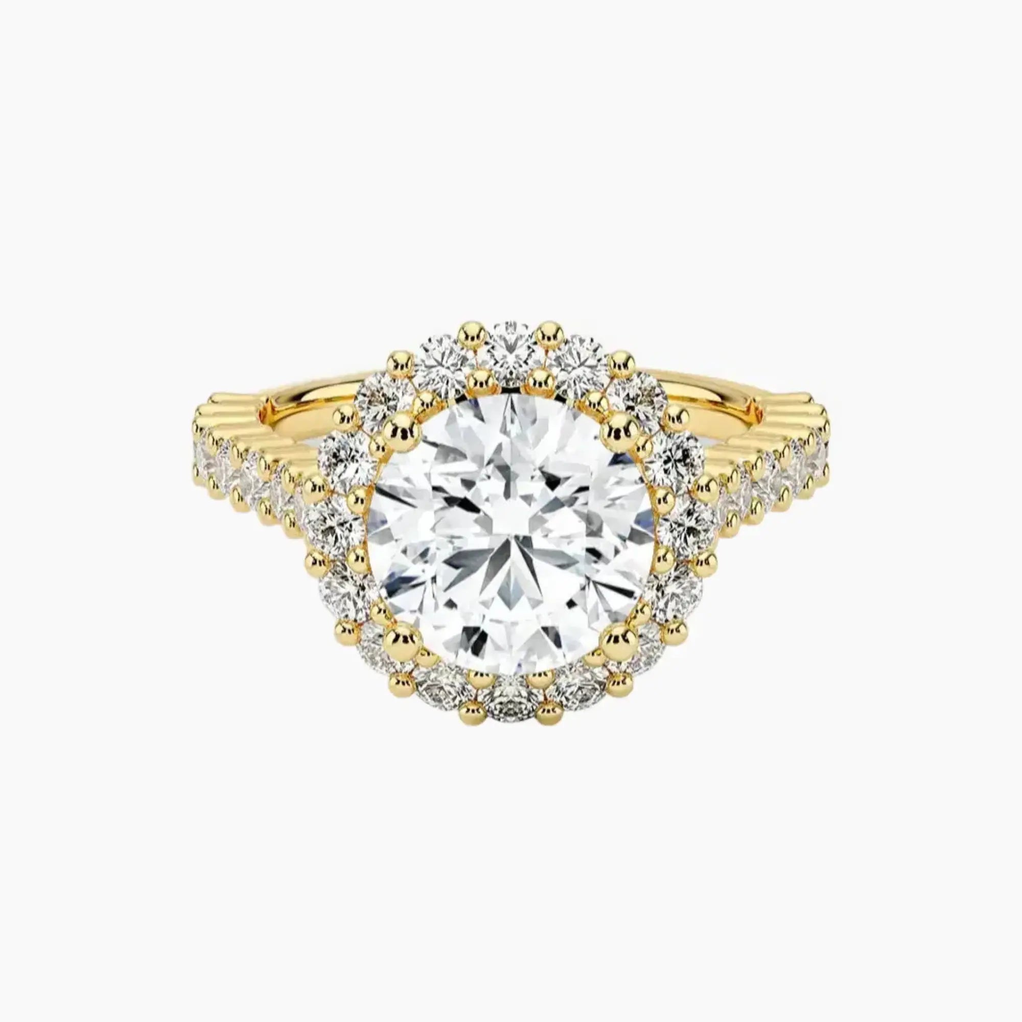 Fiora Pave Round Designer 1.5 Carat Lab Grown Diamond Engagement Ring in 14K Rose Gold