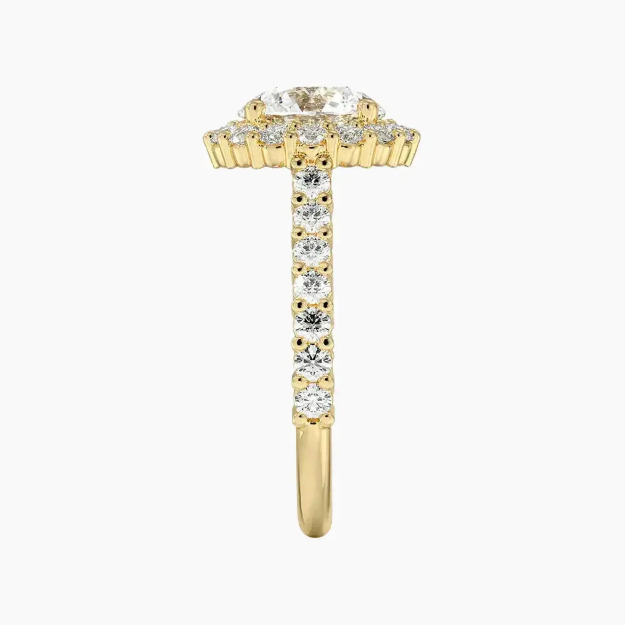 Fiora Pave Round Designer 1.5 Carat Lab Grown Diamond Engagement Ring in 14K Rose Gold