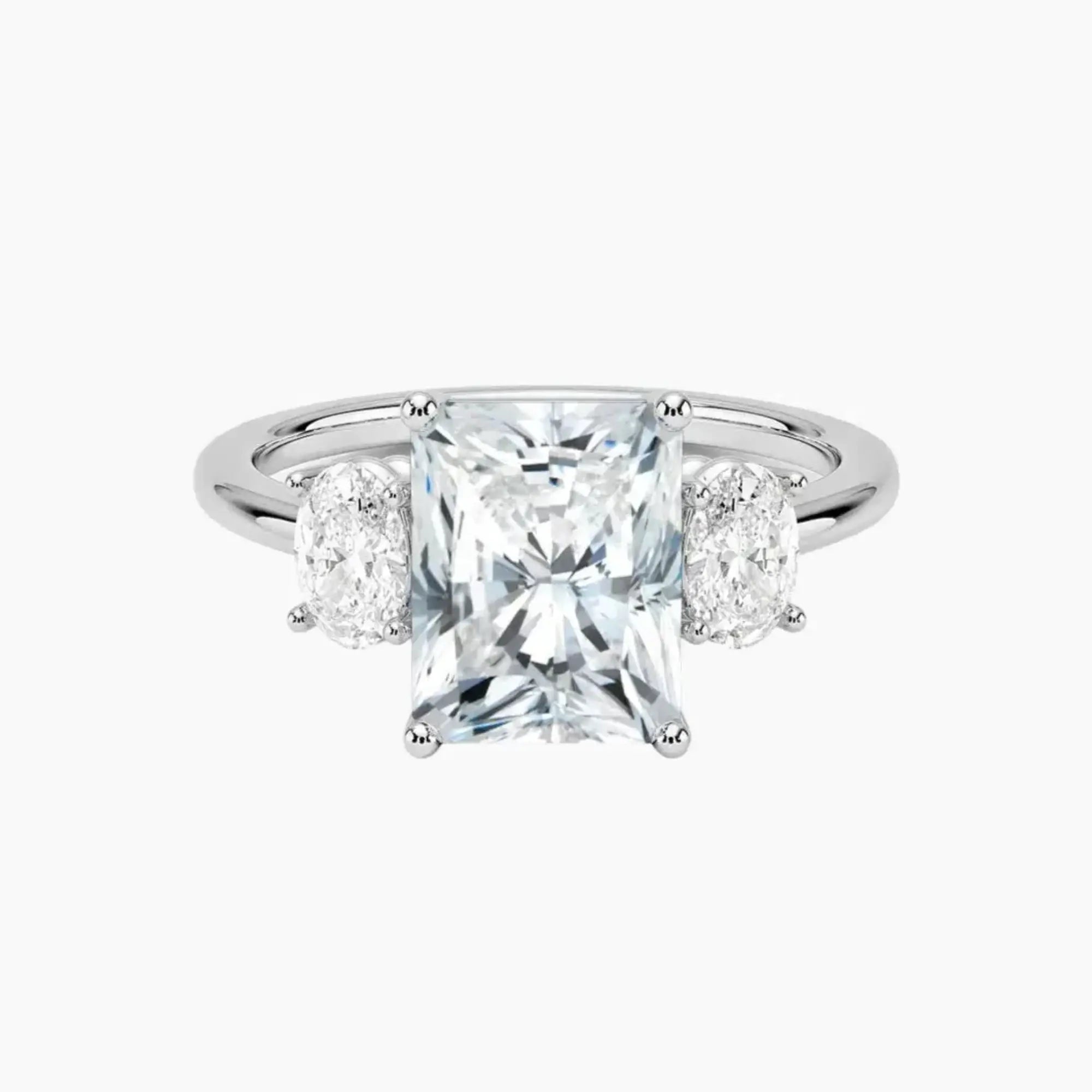 Liora Radiant Three Stone 1.5 Carat Lab Grown Diamond Engagement Ring in 14K Rose Gold