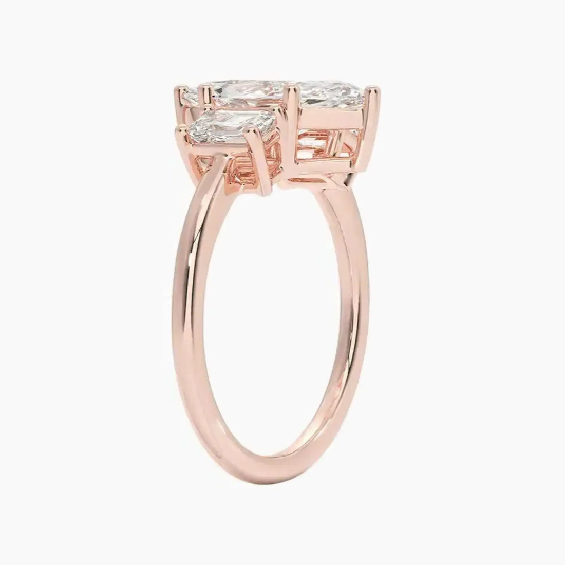Aurelia Marquise Three Stone 1.5 Carat Lab Grown Diamond Engagement Ring in 18K Rose Gold