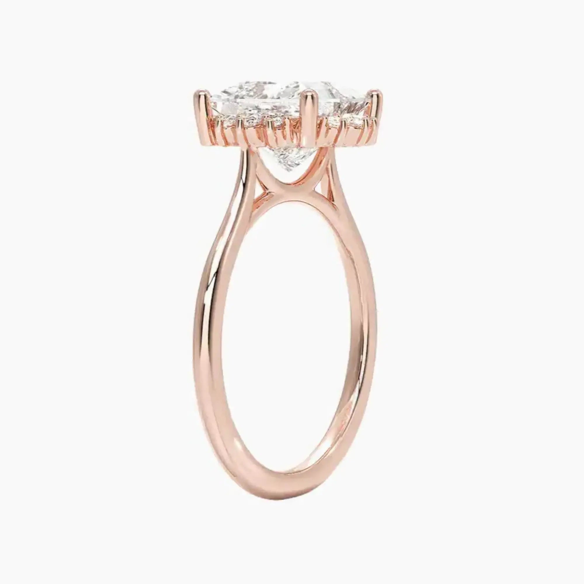 Nadia Princess Designer 1.5 Carat Lab Grown Diamond Engagement Ring in 18K Rose Gold