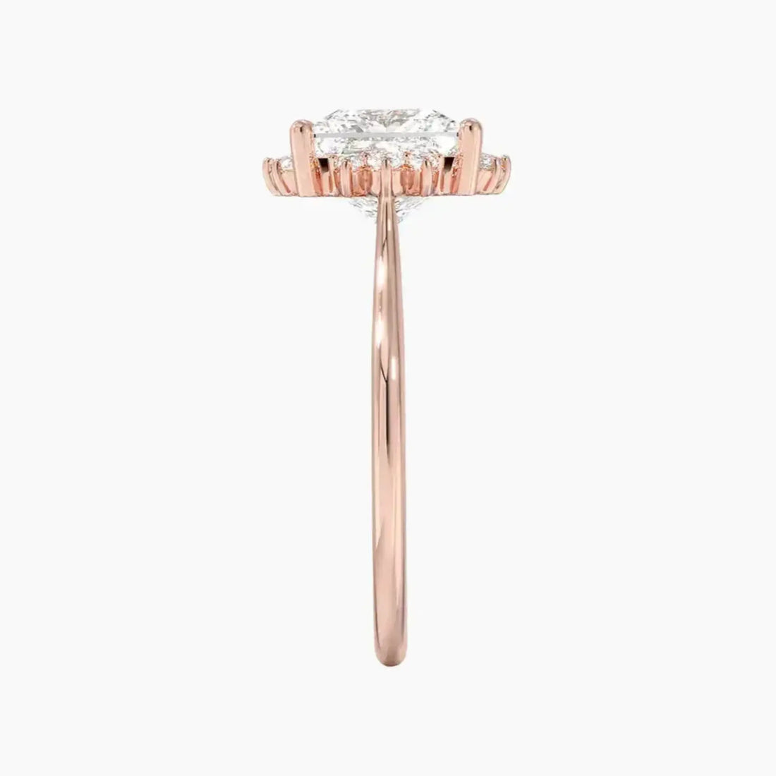 Nadia Princess Designer 1.5 Carat Lab Grown Diamond Engagement Ring in 18K Rose Gold