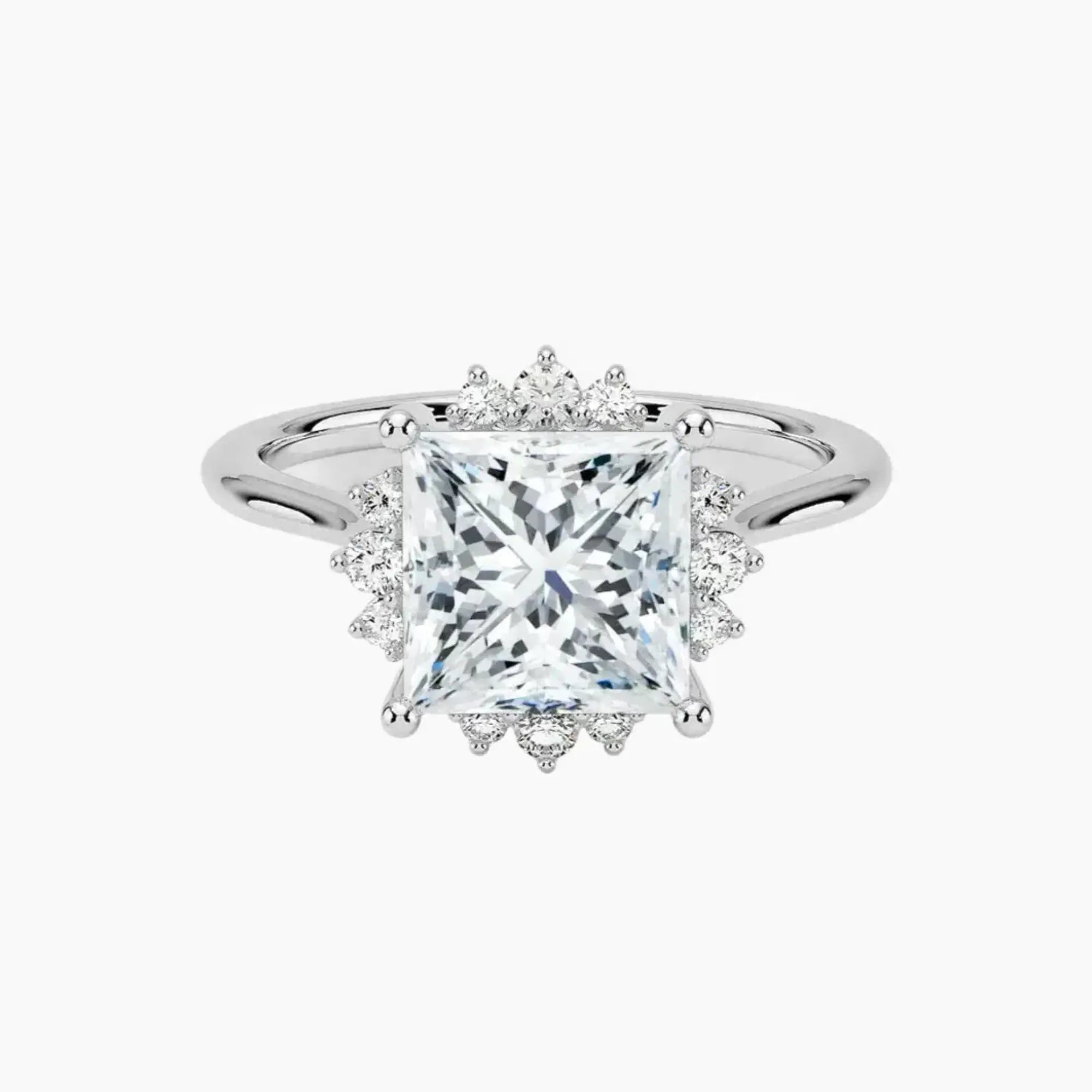 Nadia Princess Designer 1.5 Carat Lab Grown Diamond Engagement Ring in 18K Rose Gold