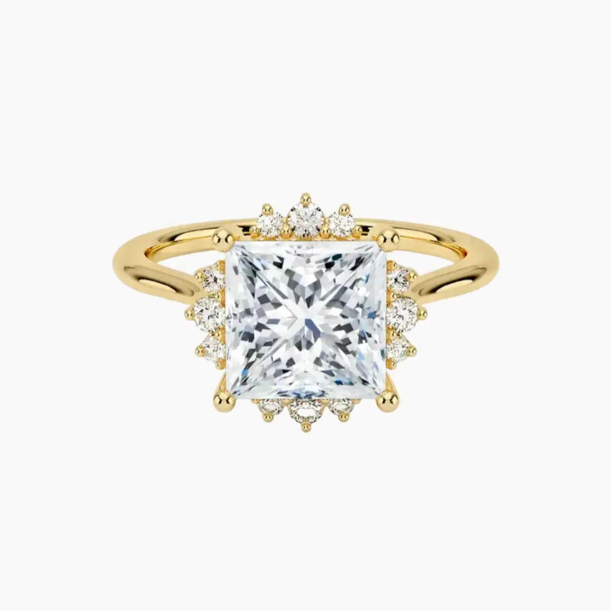 Nadia Princess Designer 1.5 Carat Lab Grown Diamond Engagement Ring in 18K Rose Gold