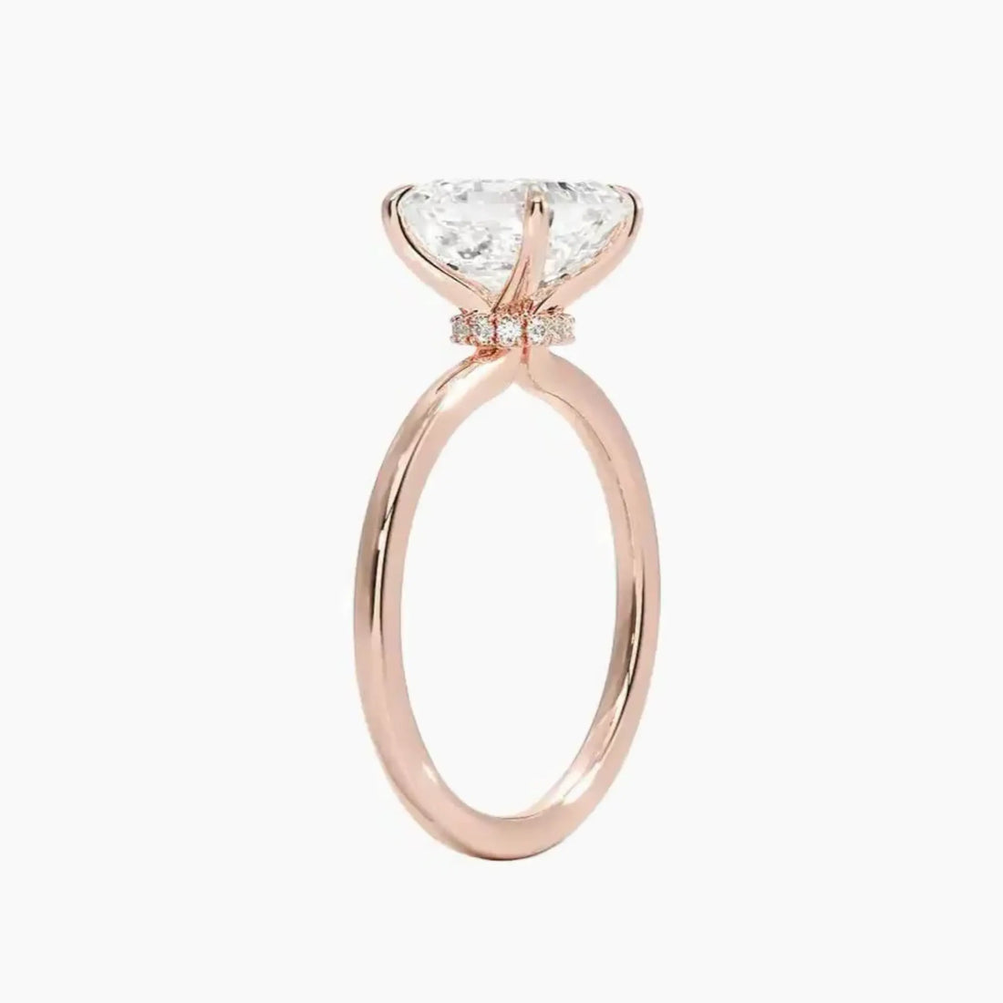 Giselle Asscher Hidden Halo 1.5 Carat Lab Grown Diamond Engagement Ring in 14K Rose Gold