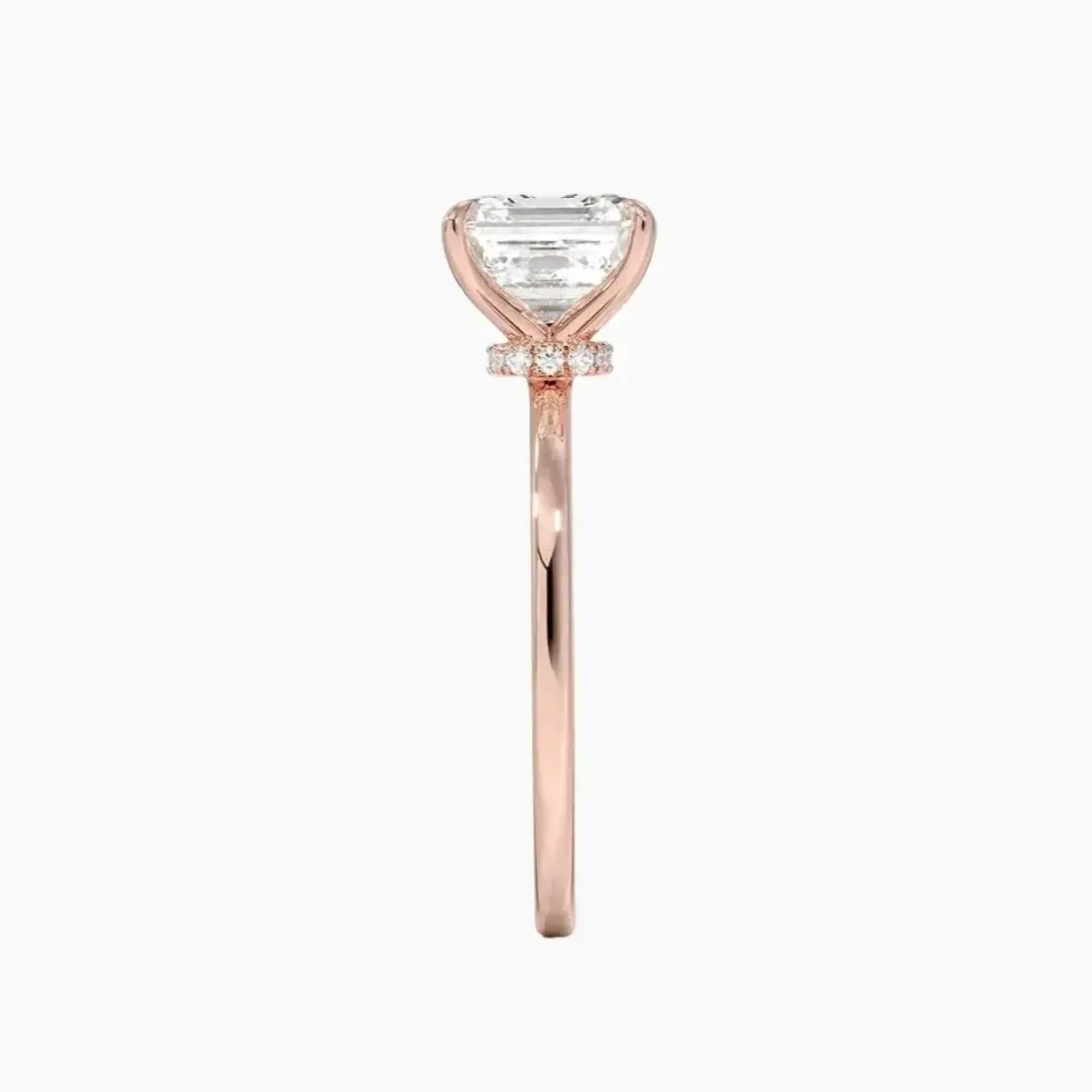 Giselle Asscher Hidden Halo 1.5 Carat Lab Grown Diamond Engagement Ring in 14K Rose Gold