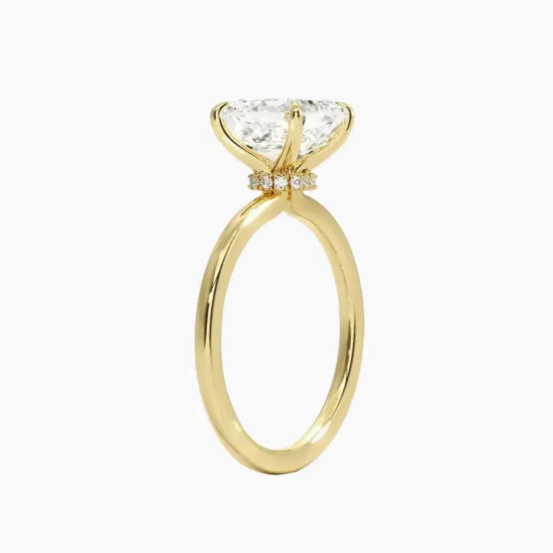 Giselle Asscher Hidden Halo 1.5 Carat Lab Grown Diamond Engagement Ring in 14K Rose Gold