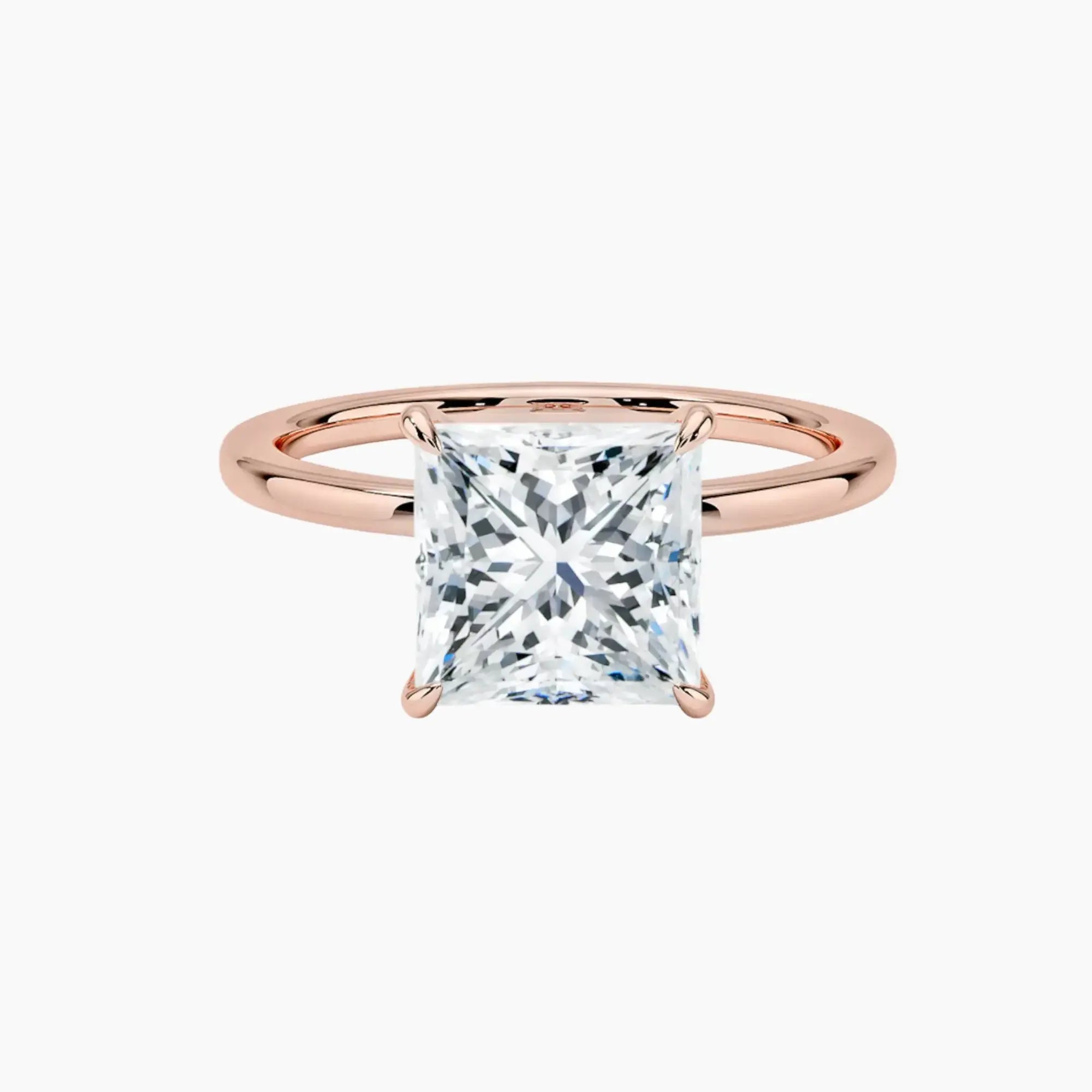 Giselle Princess Hidden Halo 1.5 Carat Lab Grown Diamond Engagement Ring in 14K Rose Gold