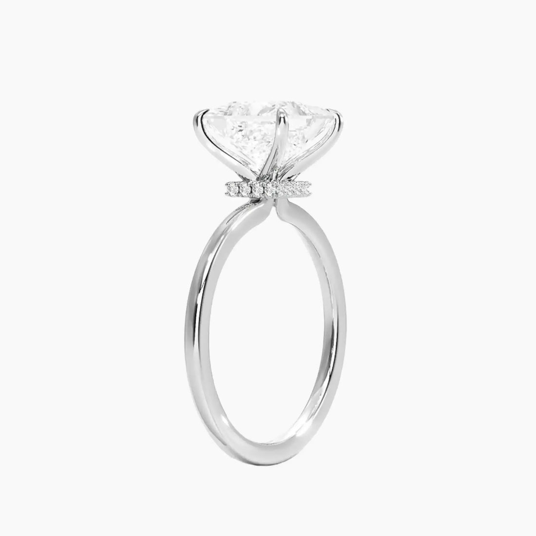 Giselle Princess Hidden Halo 1.5 Carat Lab Grown Diamond Engagement Ring in 14K Rose Gold